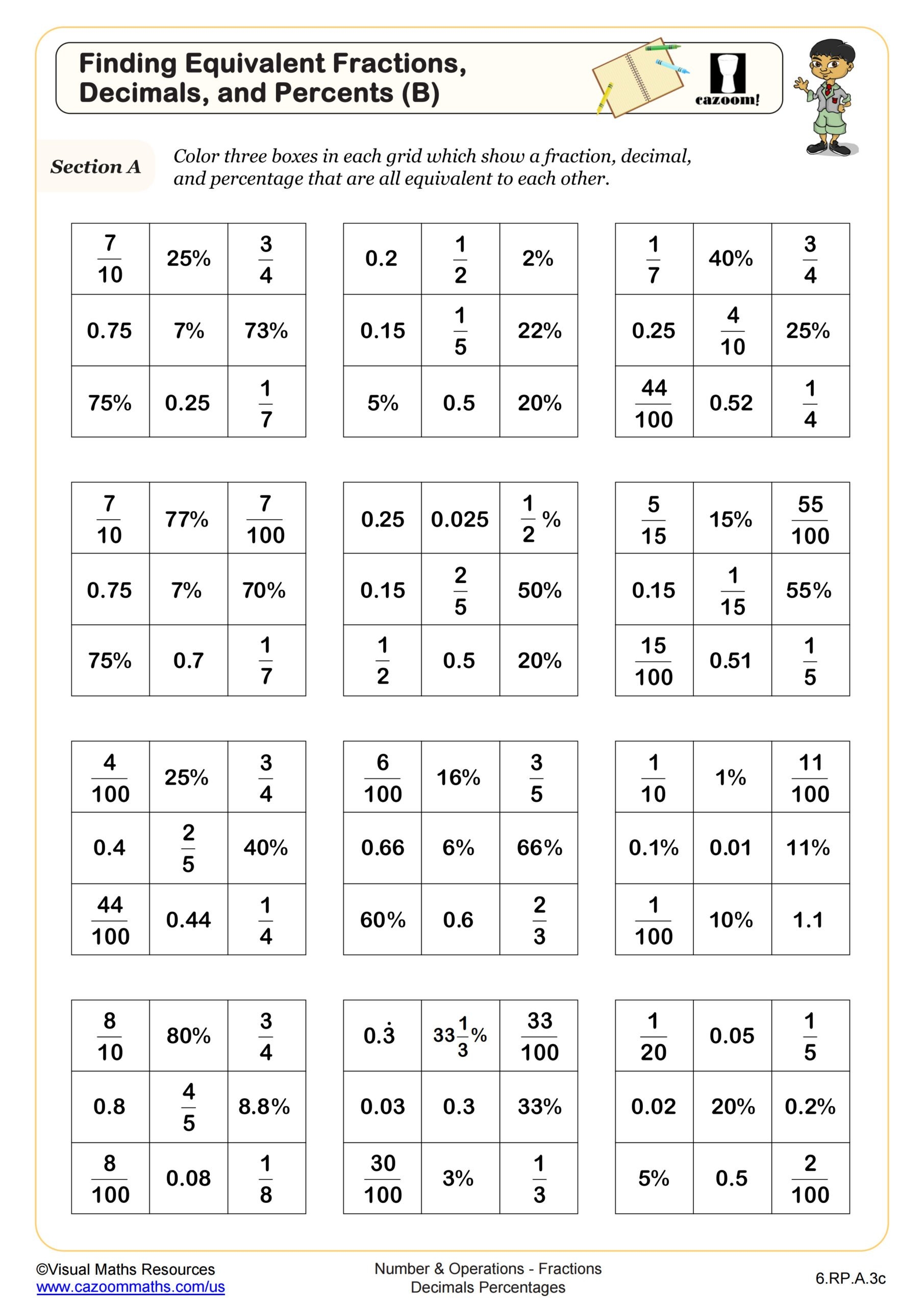 6th Grade Math Worksheets Printable PDF Worksheets