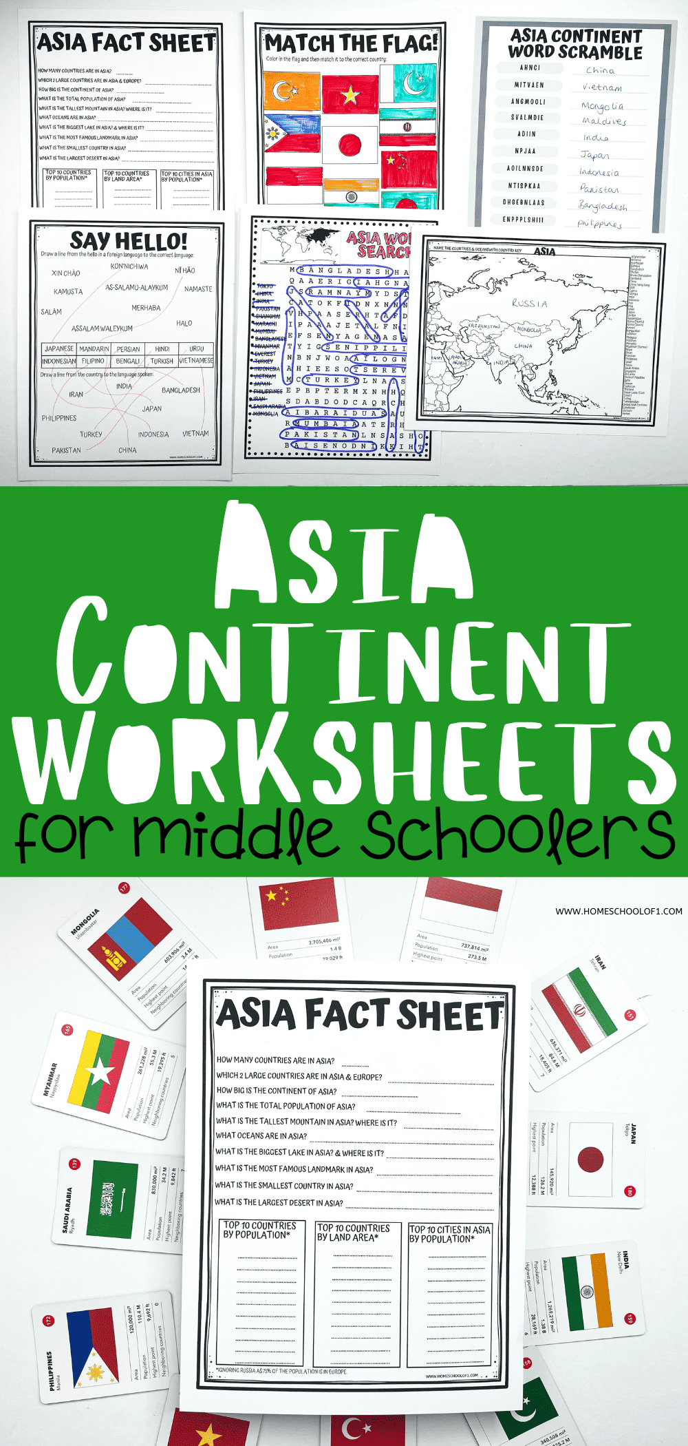 7 Free Printable Asia Worksheets For Middle School Students