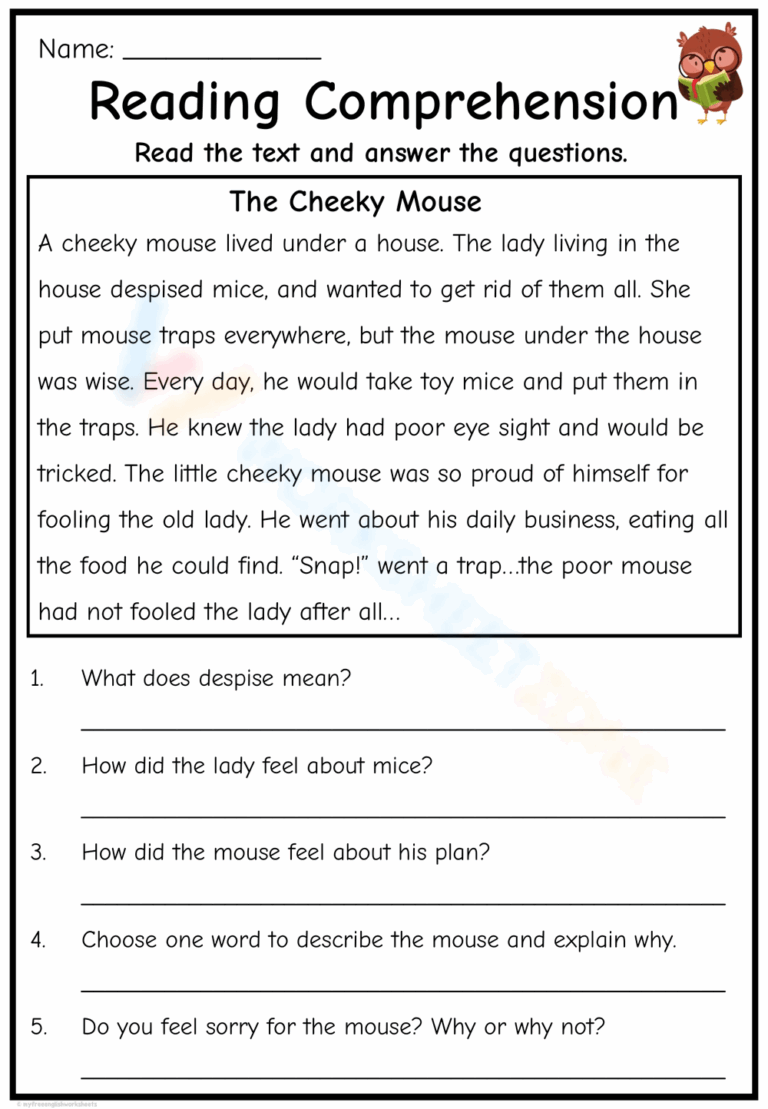 70 Free Short Story With Questions Worksheets For Teaching Worksheets Library