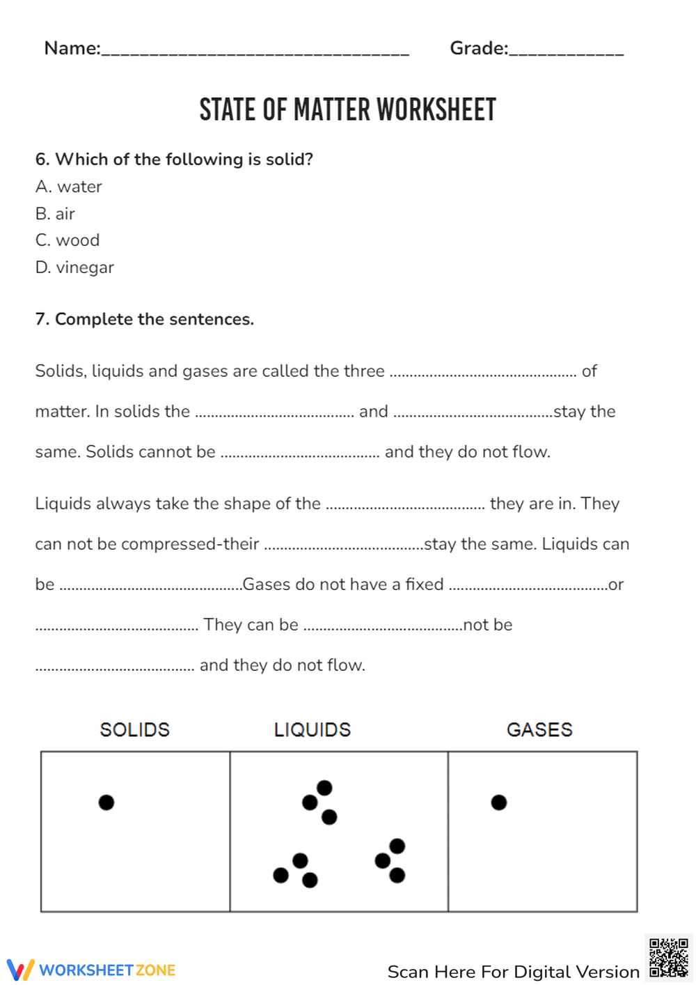 Free Printable Science Worksheets 8th Grade