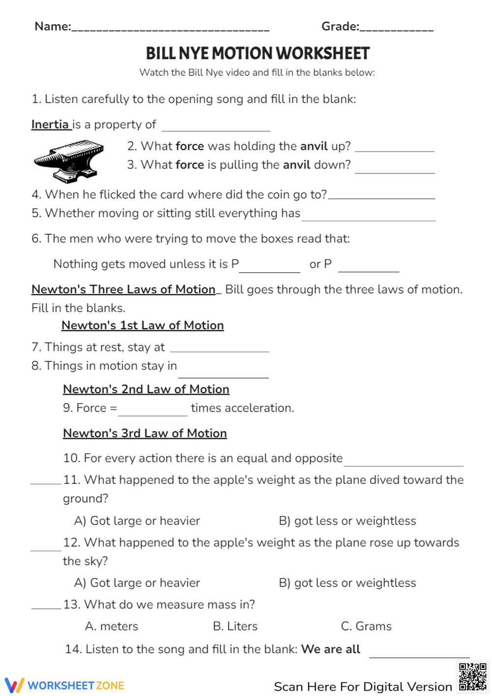 8th Grade Science Worksheets 2025