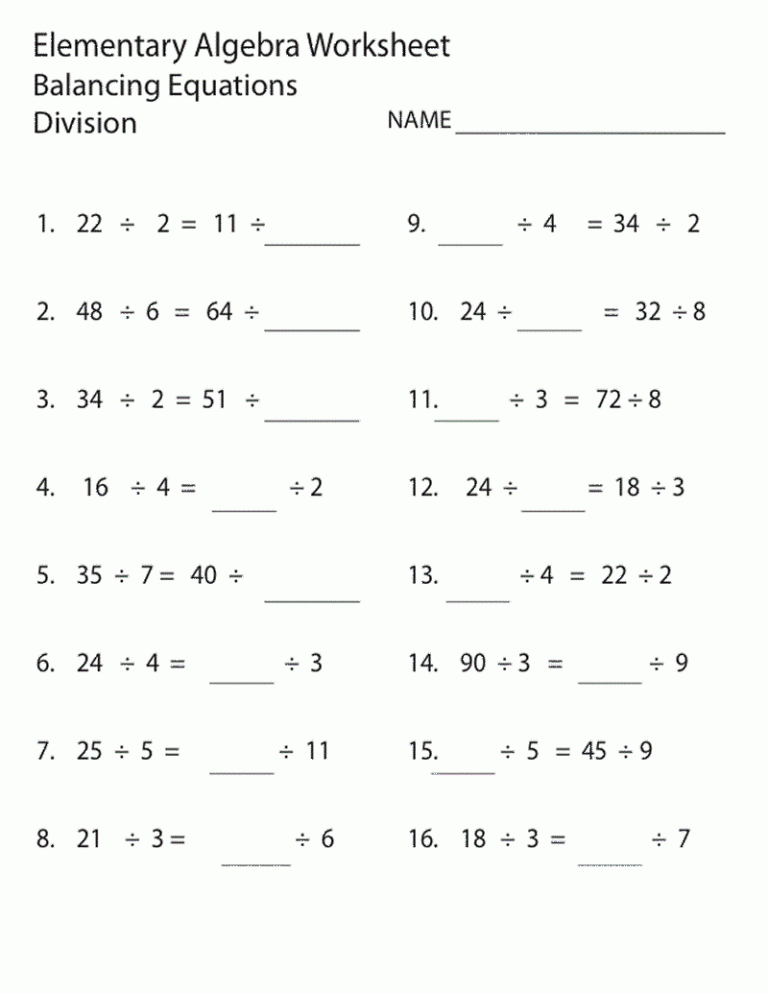 9th Grade Math Worksheets