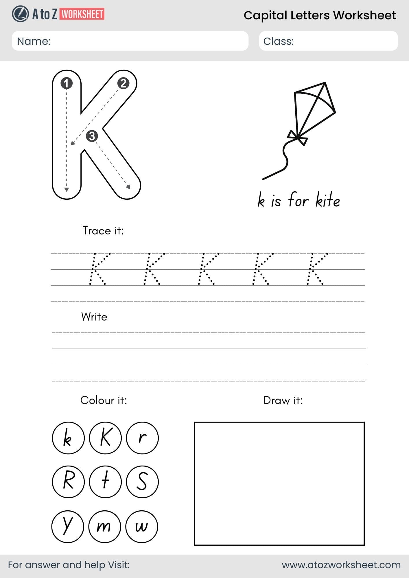 Free Printable Worksheets Capital Letters