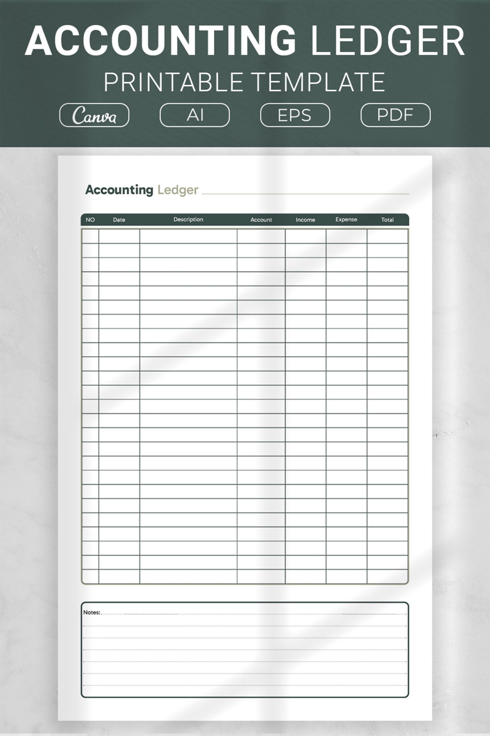 Accounting Ledger Printable Template 2820309 