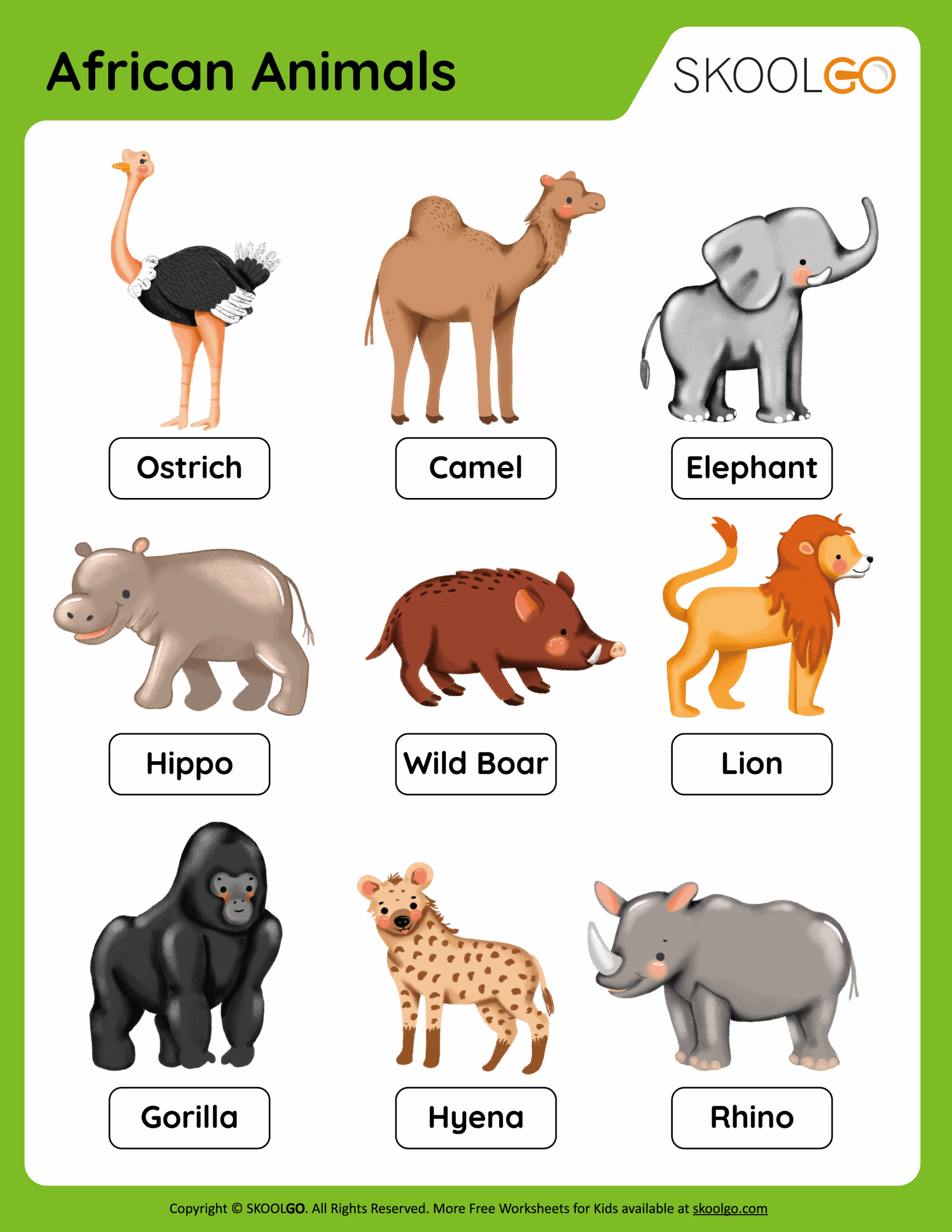 Free Printable Worksheets African Animals Free Printable Worksheets African Animals