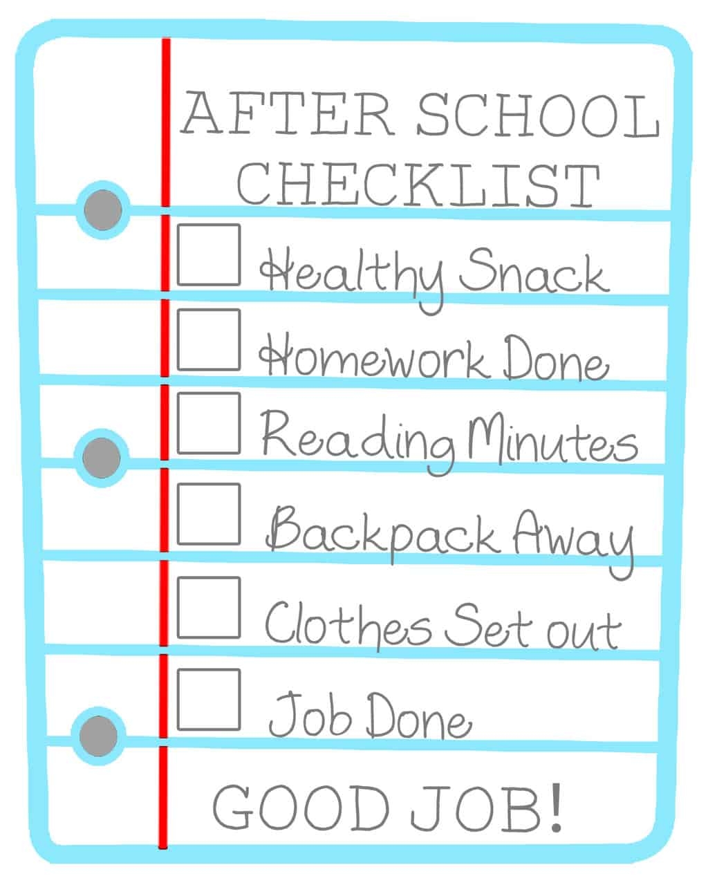 Free Printable Blank Checklist For Kids