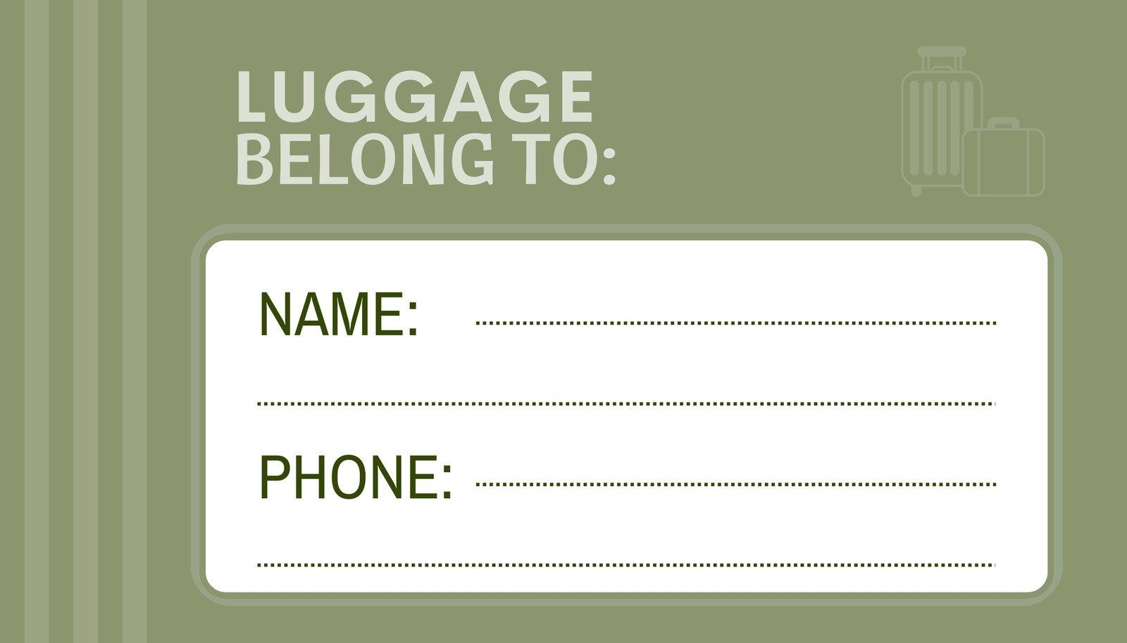 Free Printable Blank Luggage Tags Free Printable Blank Luggage Tags