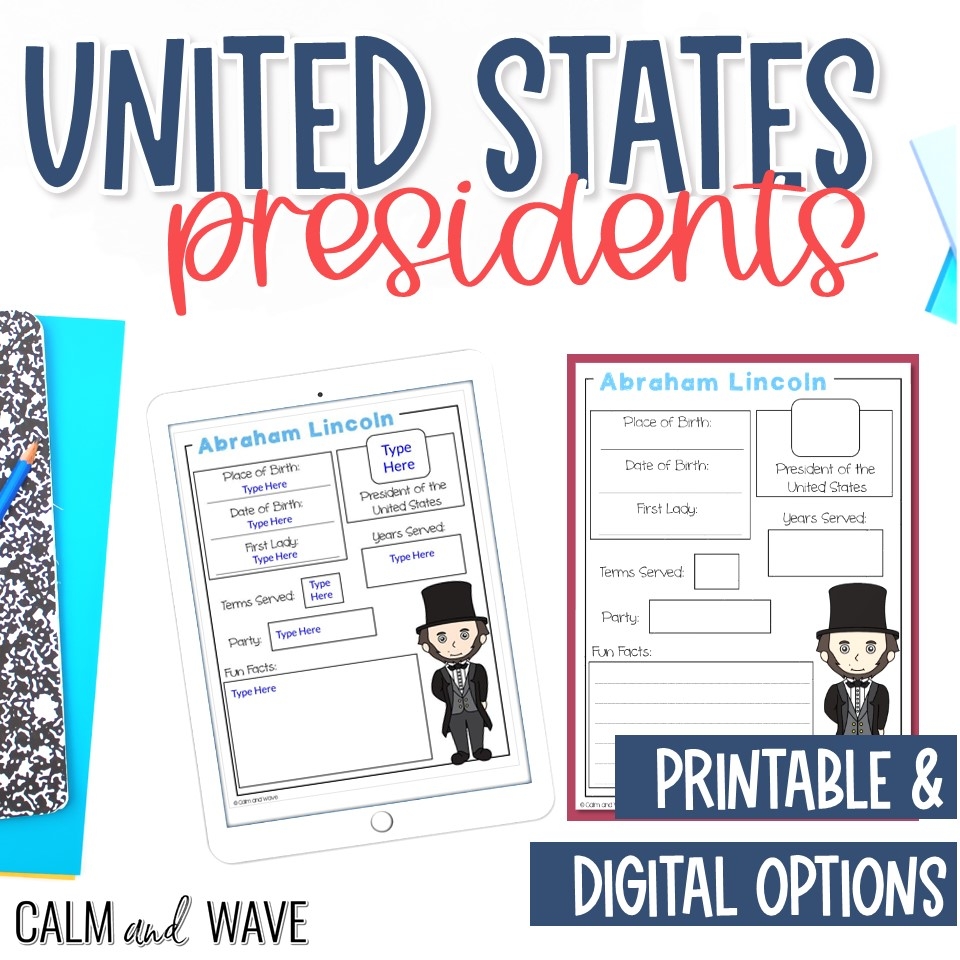 All United States President Fact Worksheets Free Printable 