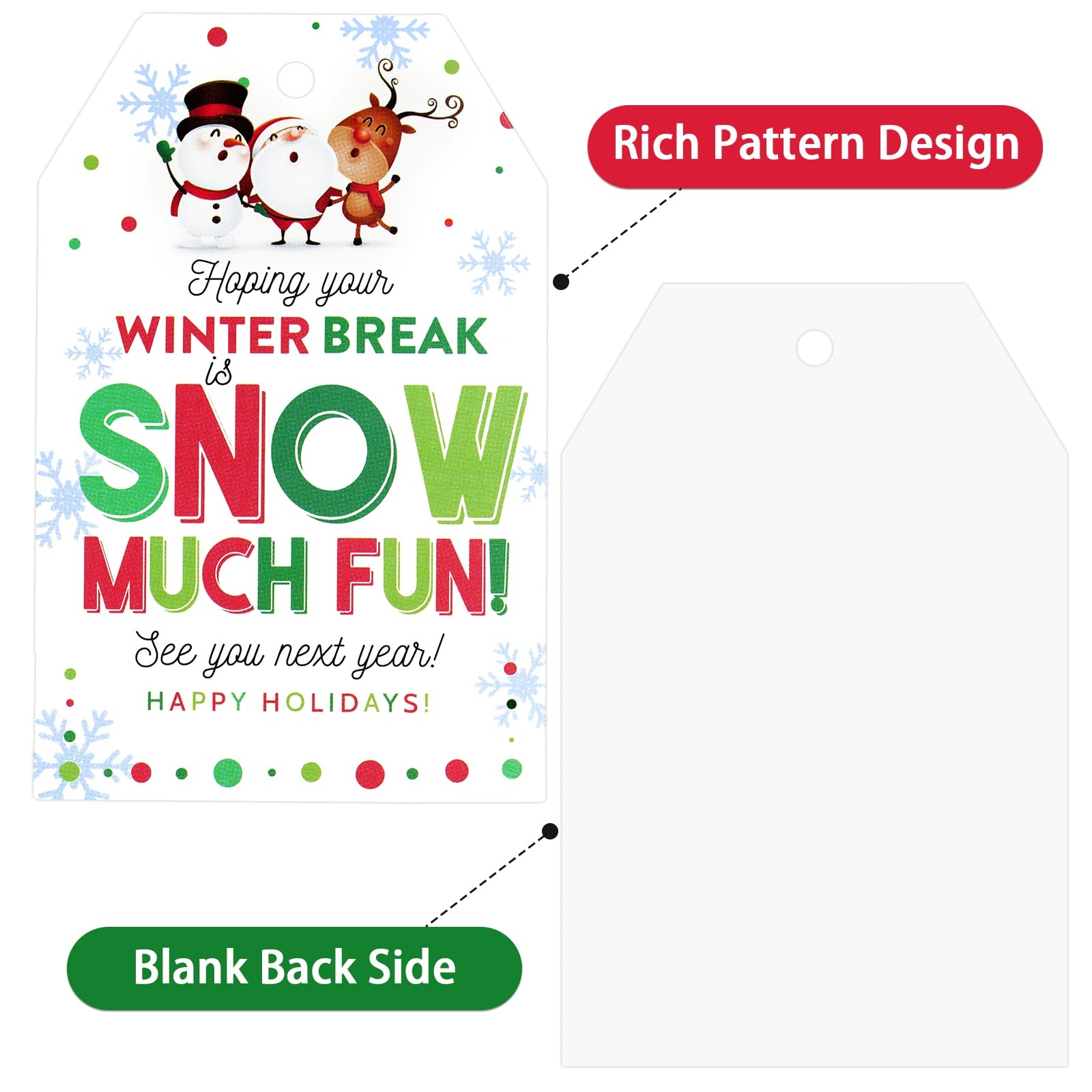 Amazon Anwyll 50Pcs Happy Holidays Gift Tags With String Snowflake Elk Design For Classroom Teacher Student Party Favor Health U0026 