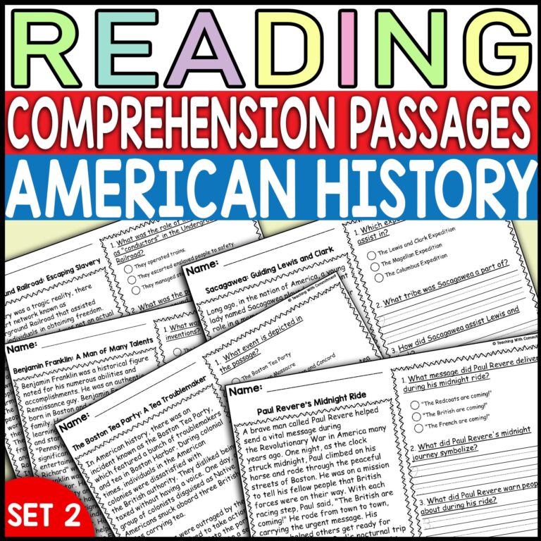 American History Reading Comprehension Passage And Questions Set 2