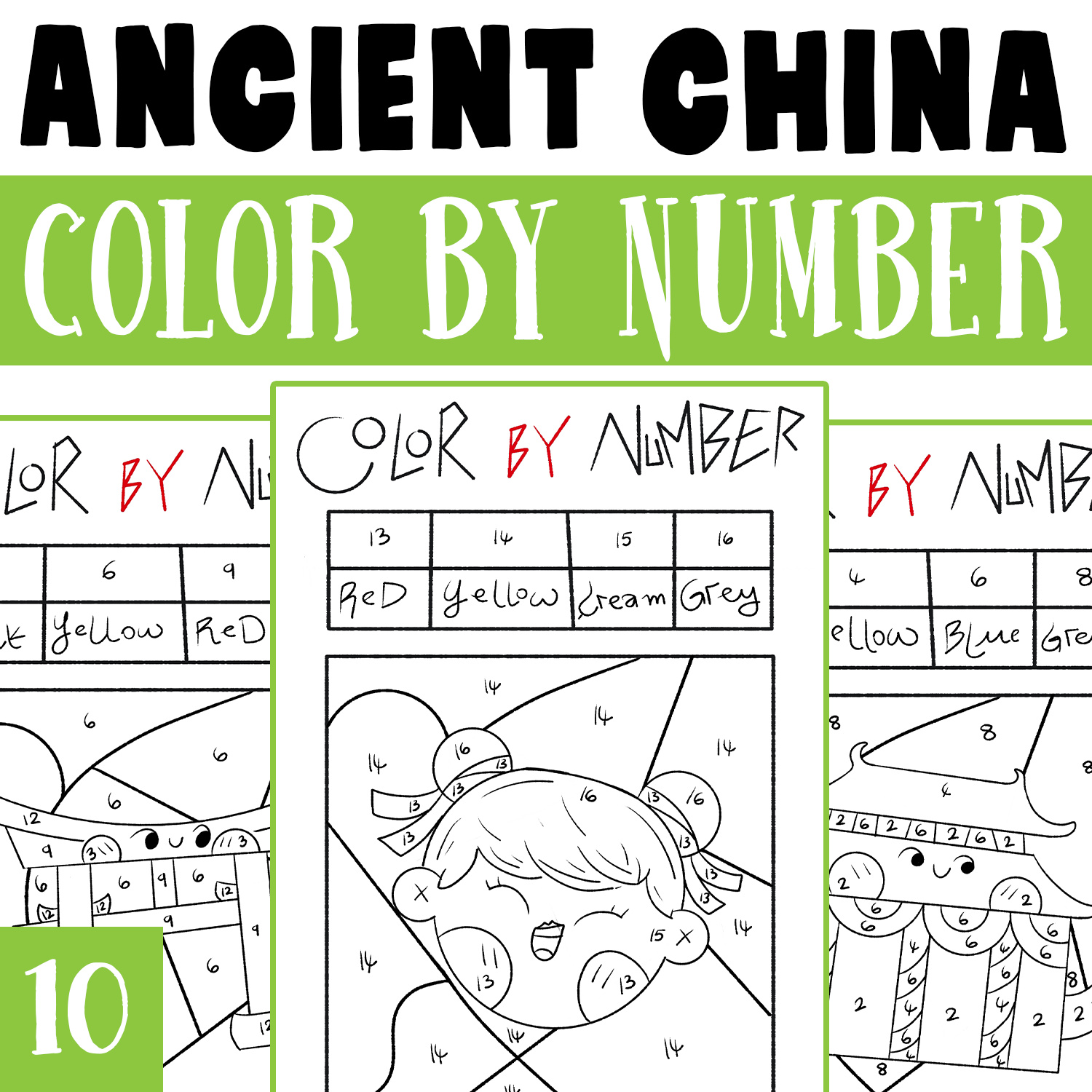 Ancient China Color By Number China Culture Coloring Worksheets 