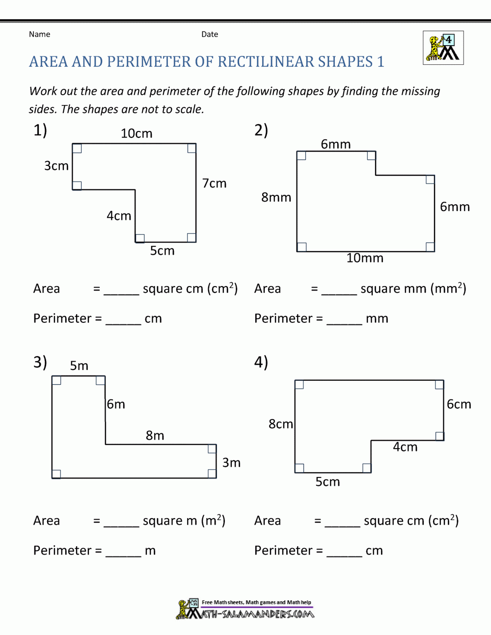 Area And Perimeter Of Rectangle Area And Perimeter Of Rectangle