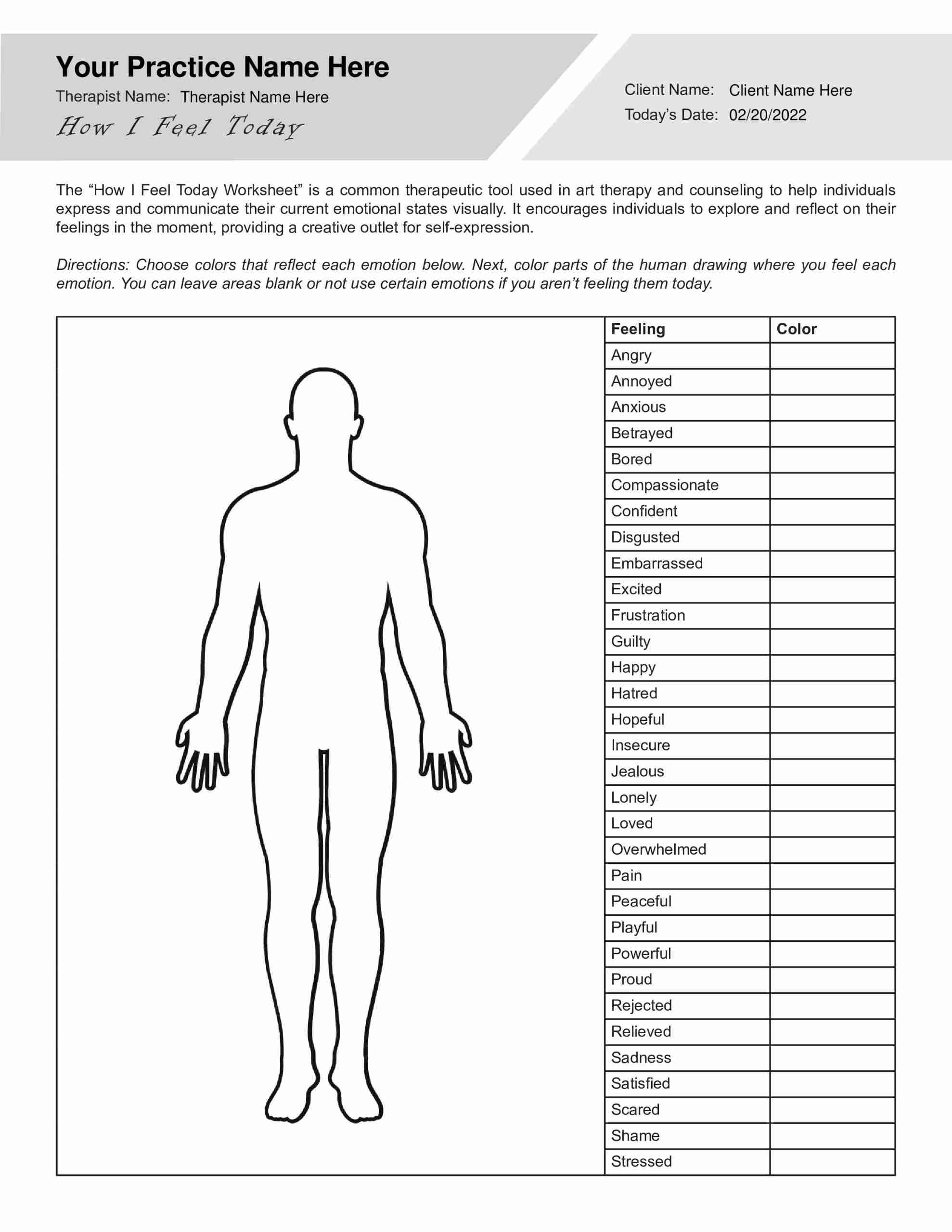 Free Printable Worksheets For Physic Patients