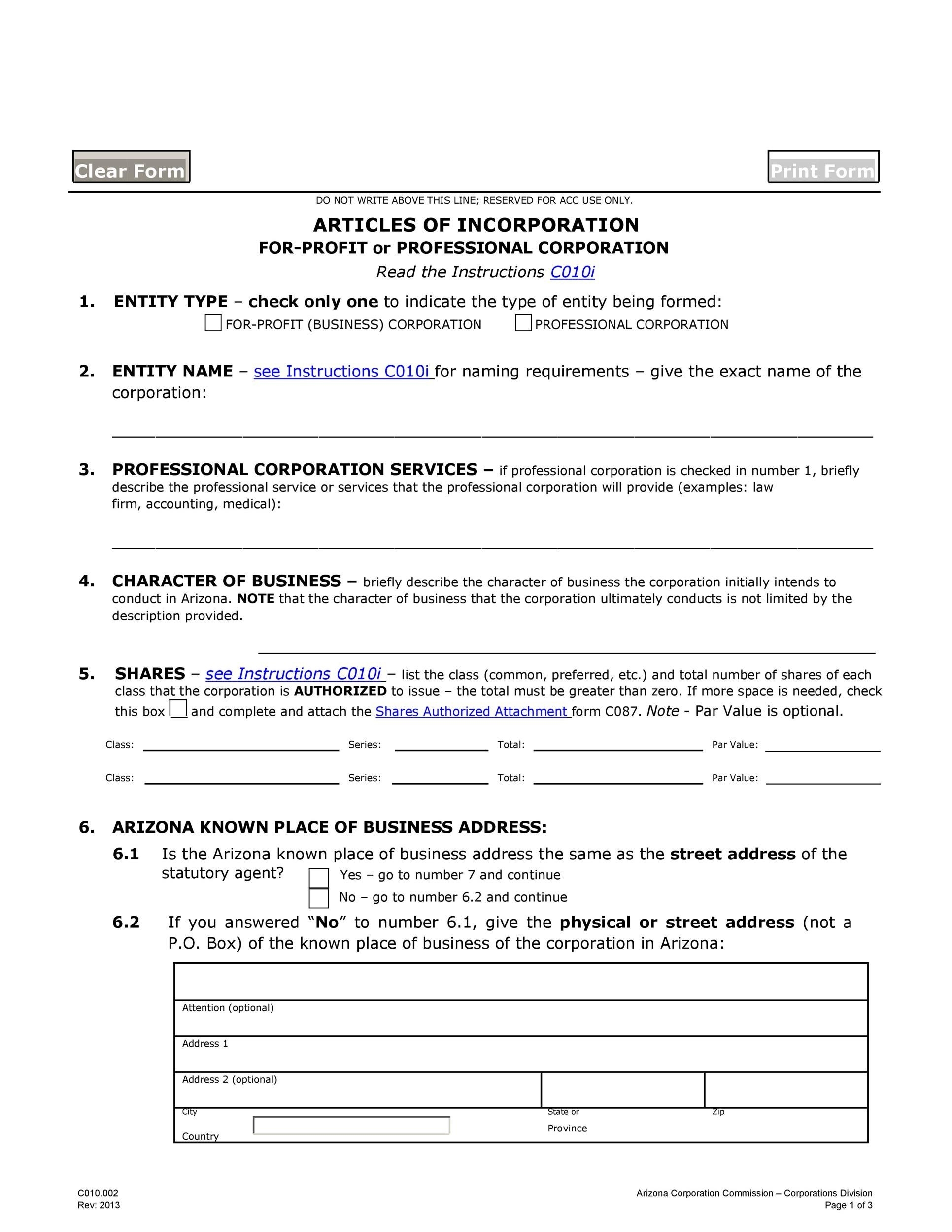 Free Blank Printable Business Formation Documents Free Blank Printable Business Formation Documents