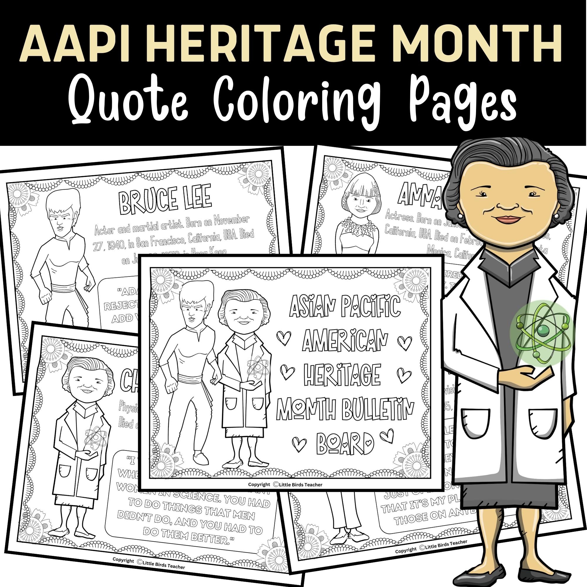 Asian Pacific American Heritage Month Quote Coloring Pages May 