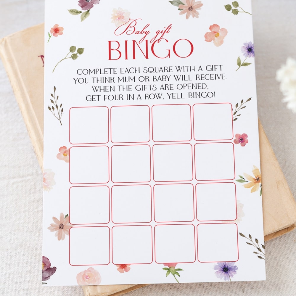 Baby Gift Bingo Cards Be My Guest Design
