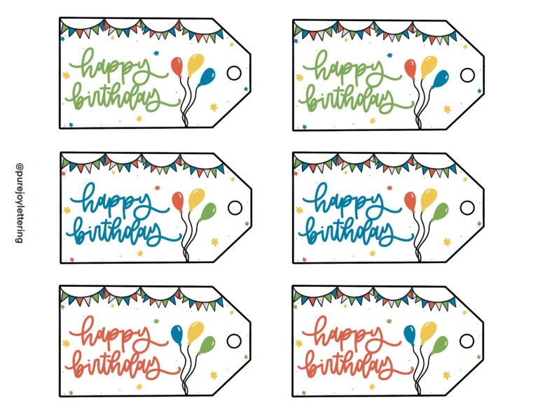 Banner U0026 Balloon Birthday Printable Tags Happy Birthday Tags Printable Happy Birthday Tags Printable Gift Tags Gift Wrapping Tags