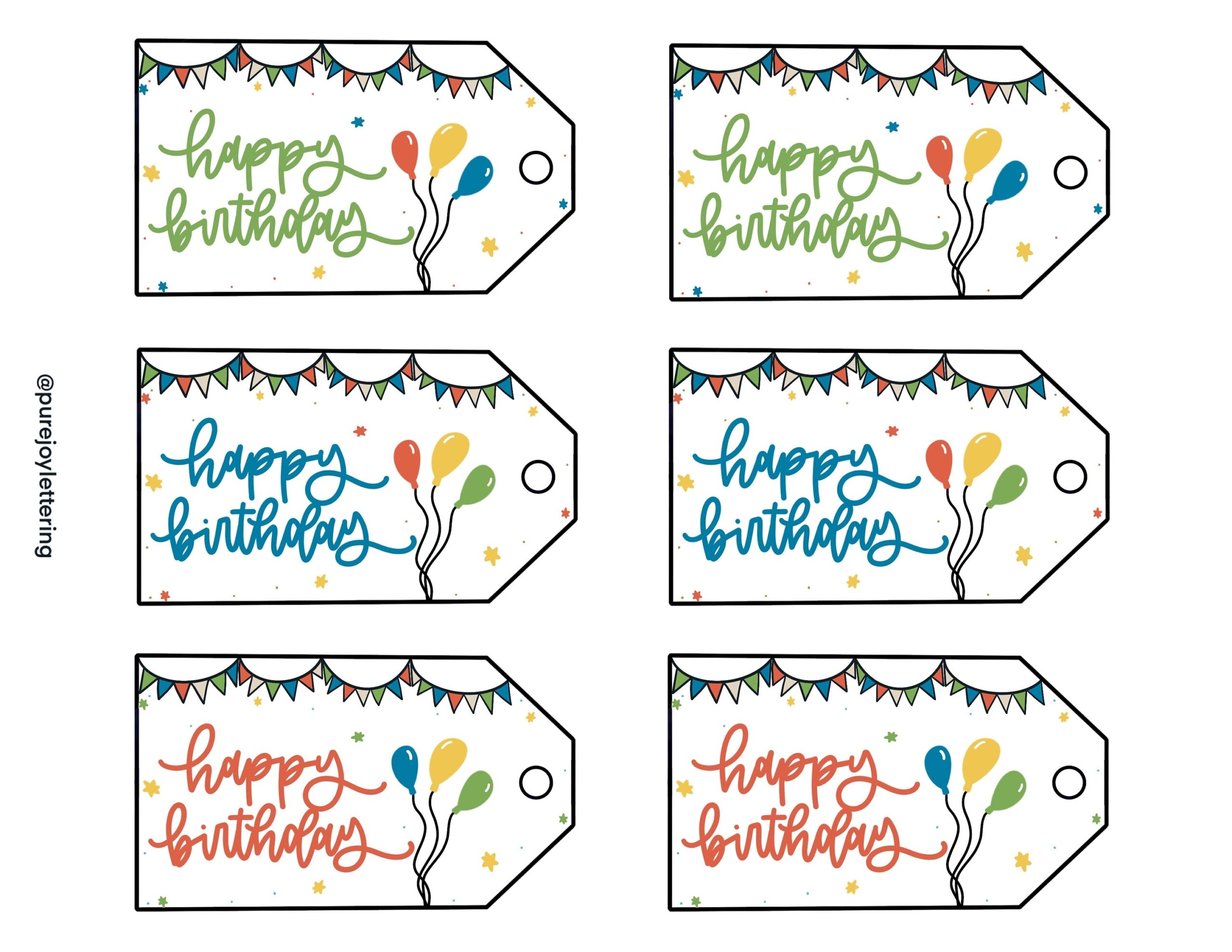 Banner U0026 Balloon Birthday Printable Tags Happy Birthday Tags Printable Happy Birthday Tags Printable Gift Tags Gift Wrapping Tags