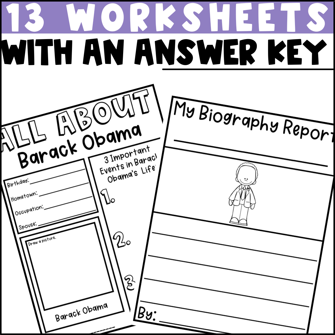 Barack Obama Biography Activities For Kindergarten 1st Grade U0026 2nd Grade Made By Teachers