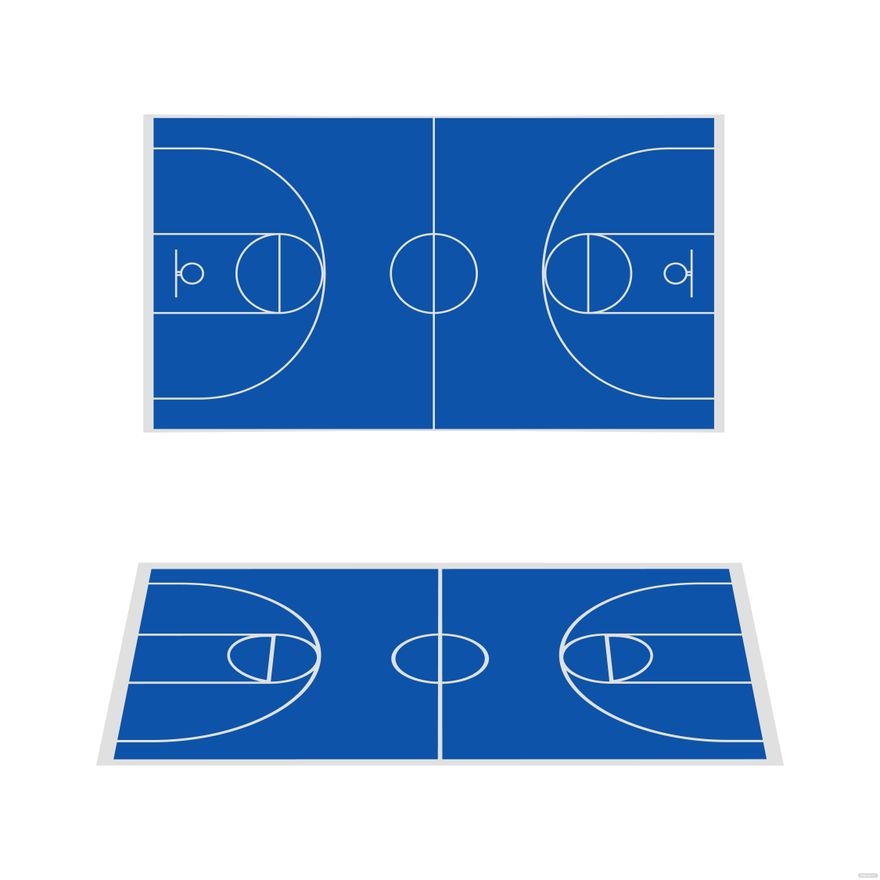 Free Printable Blank Basketball Court