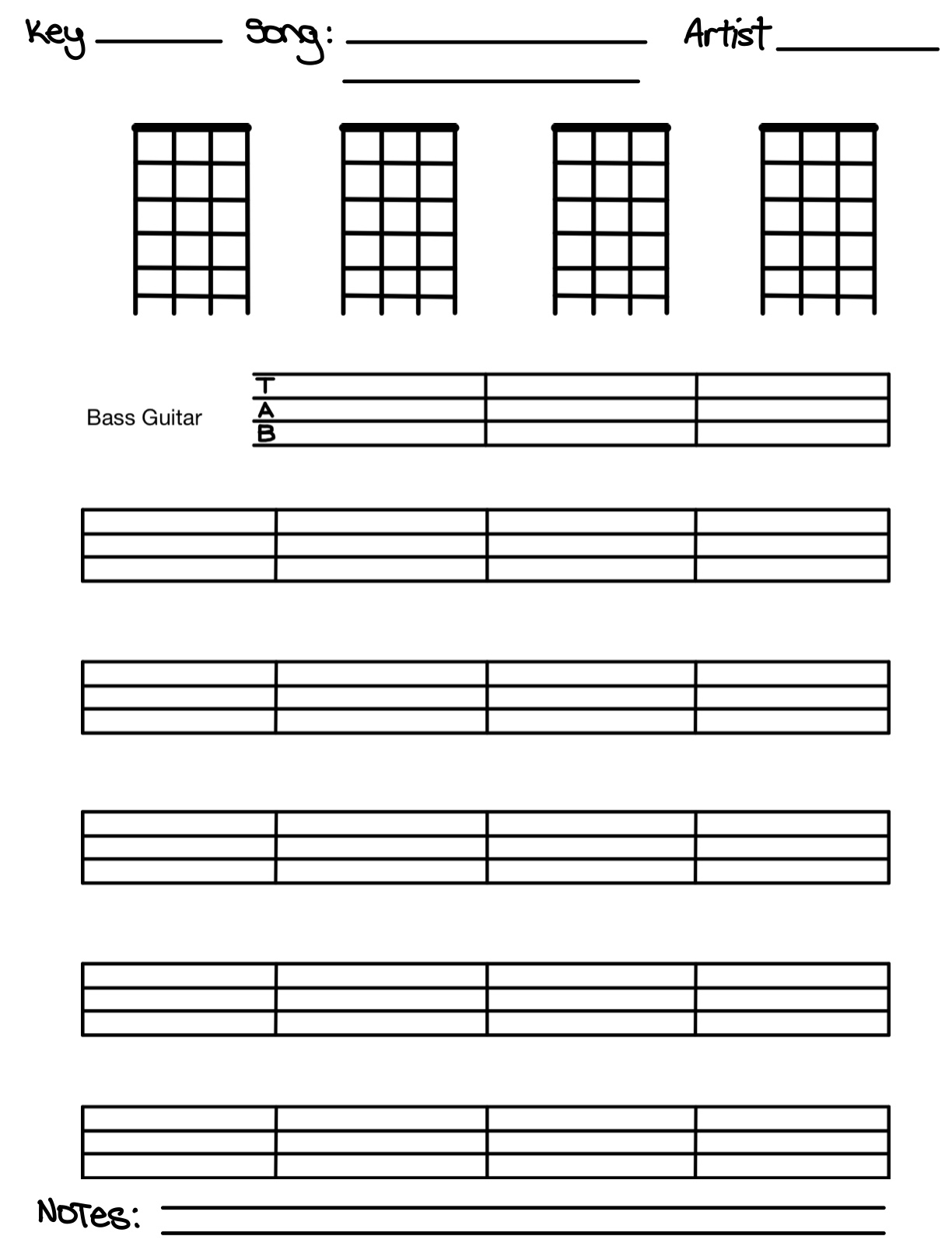 Bass Tab Sheet Notability Gallery