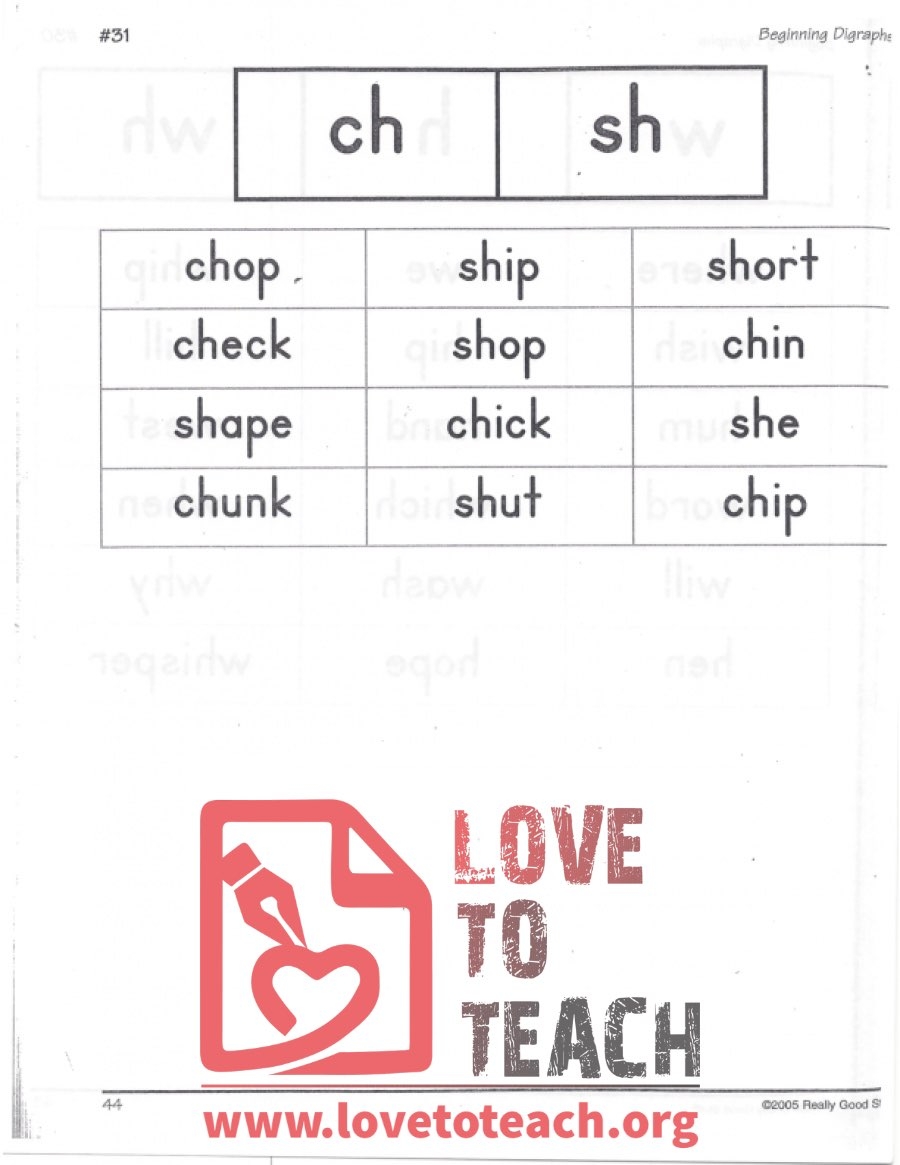 Free Printable Sh Worksheets Pdf