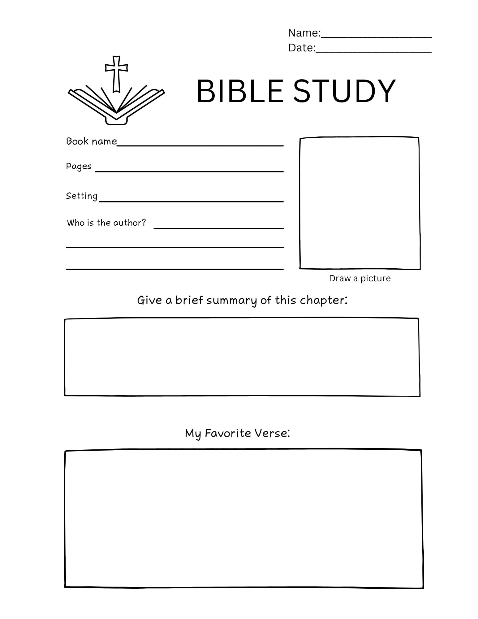 Bible Study Worksheet Kids Teens Etsy