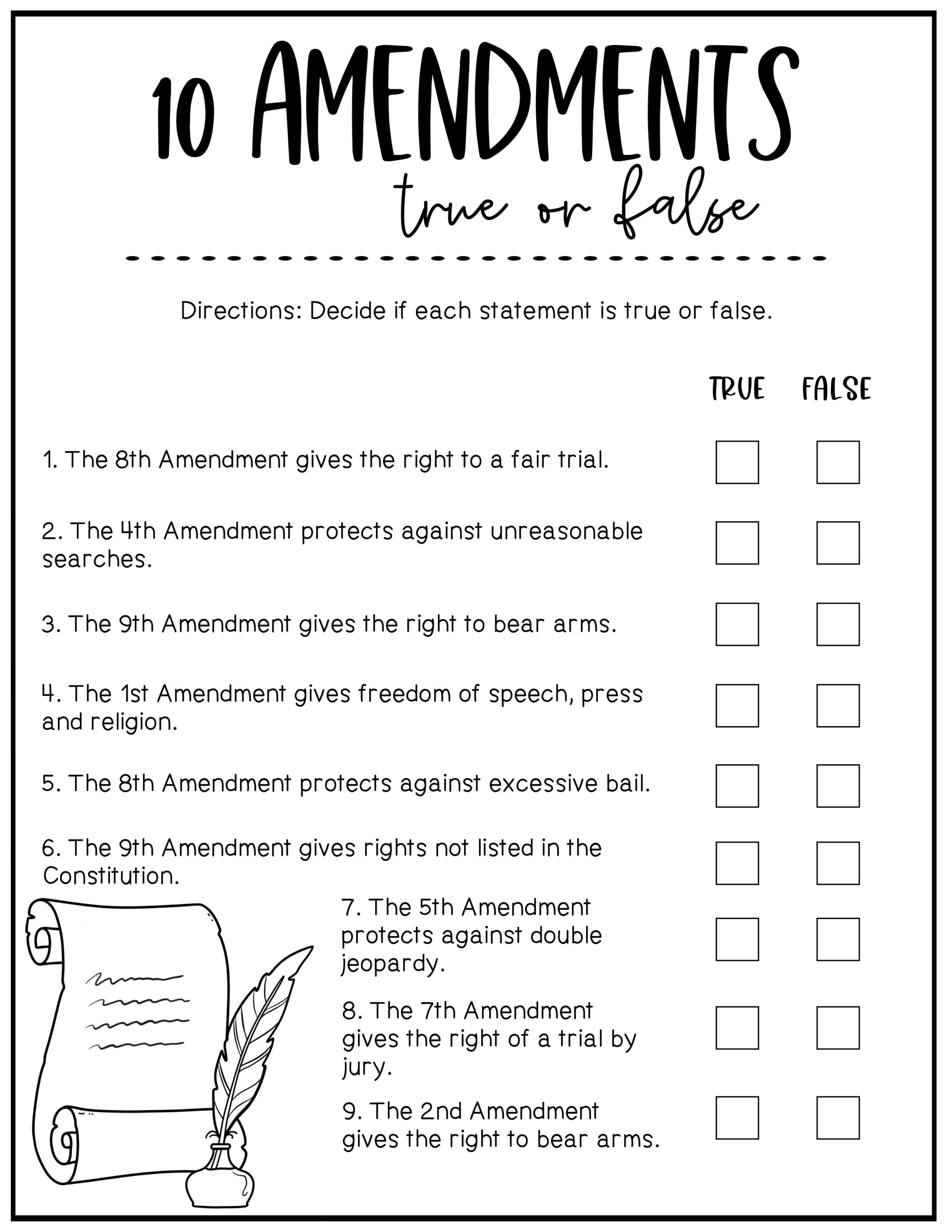 Bill Of Rights Worksheets The 10 Amendments Constitution Bill Of Rights Worksheets The 10 Amendments Constitution