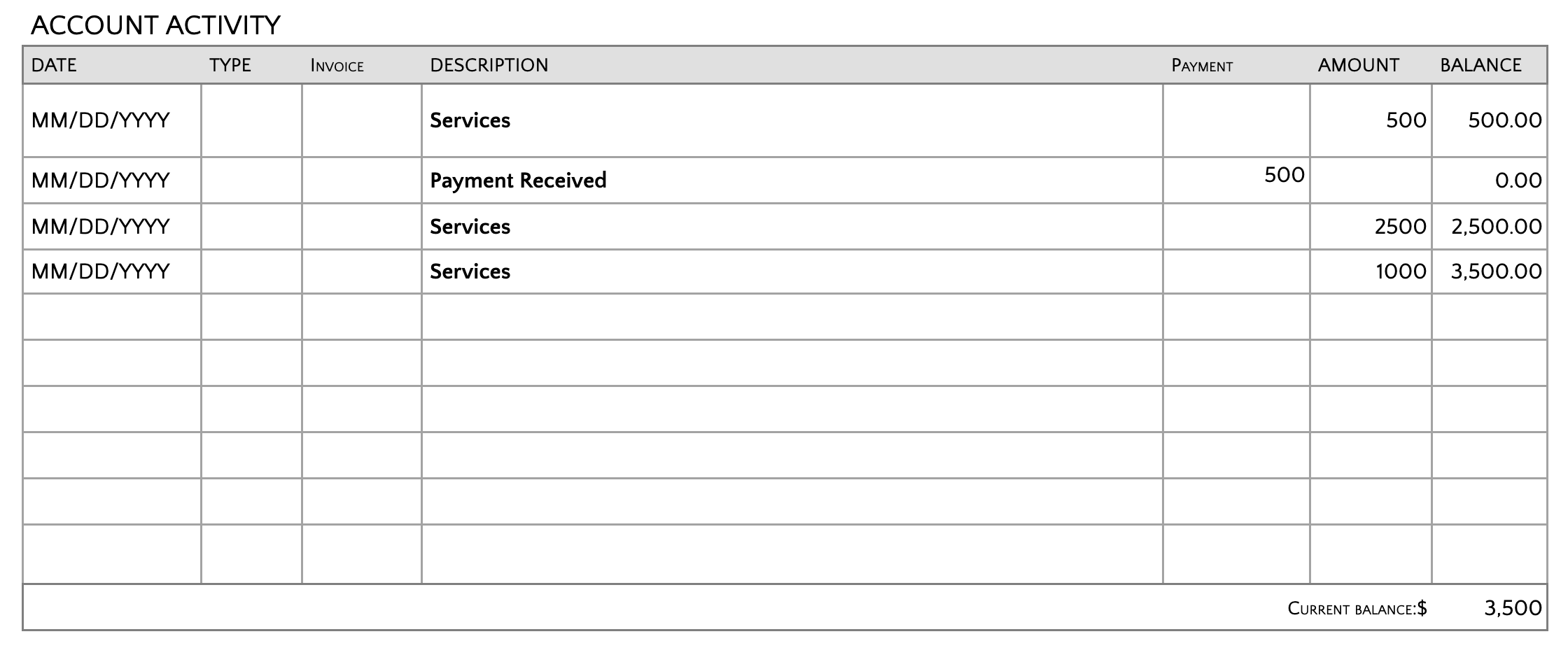 Billing Template Free Download