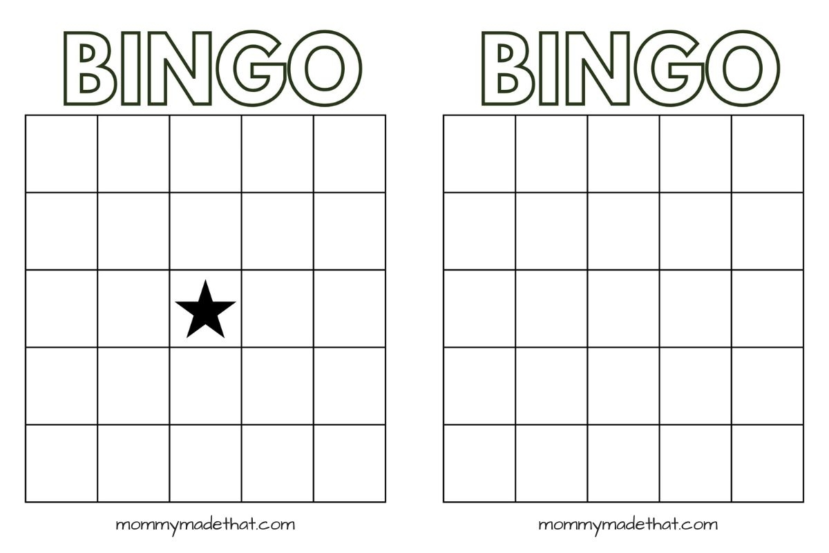 Free Blank Bingo Printable Bingo Cards
