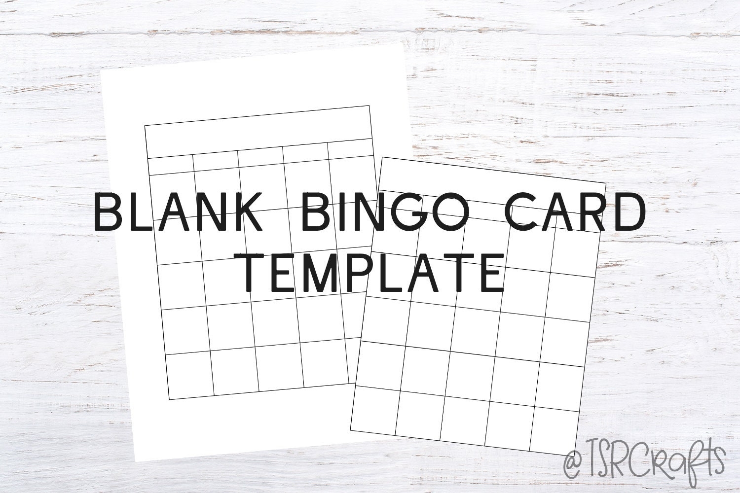 Bingo Printable Game Template Bingo Template 2 Versions Included Etsy