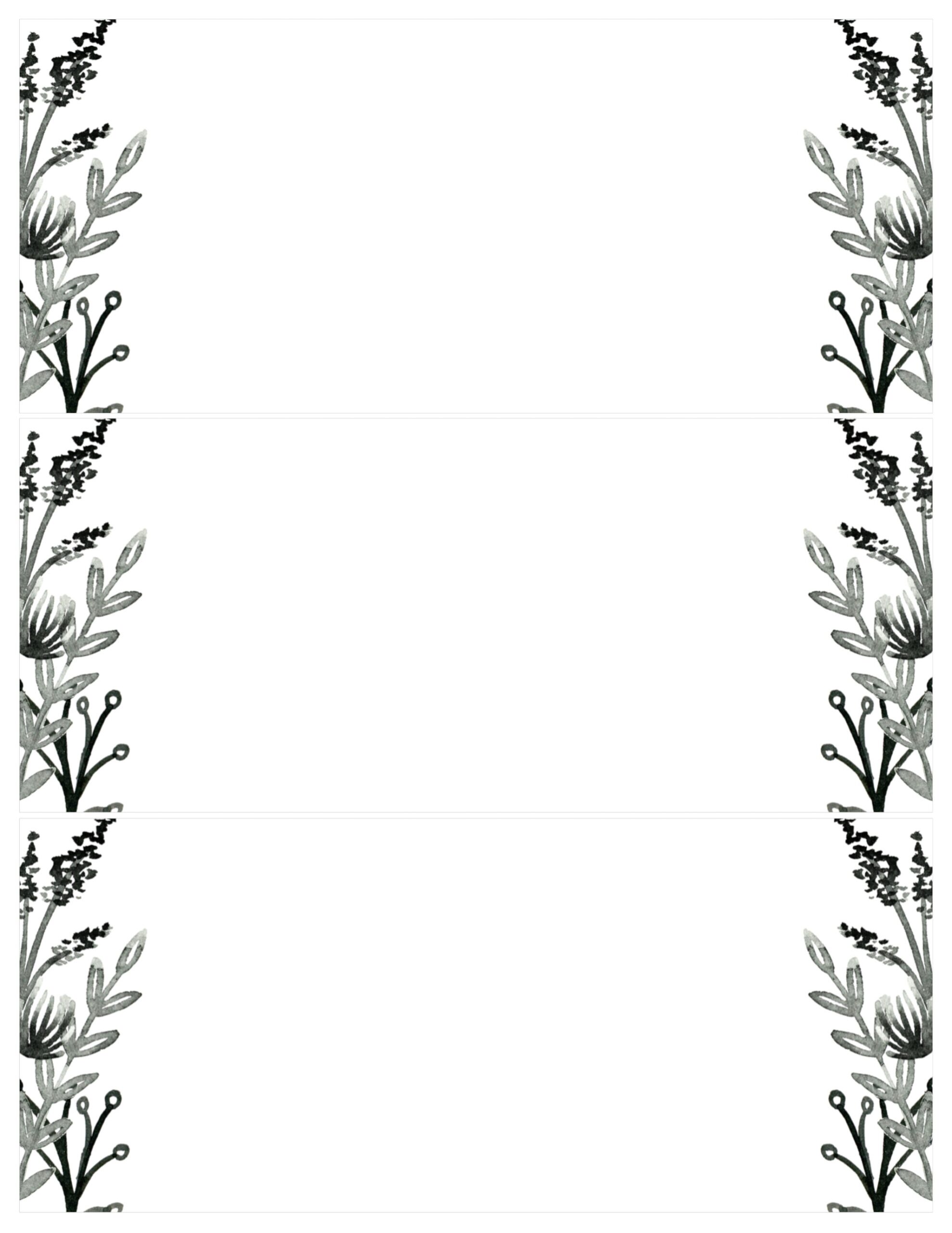 Black White Flowers Invitations Templates Free Printable Paper 