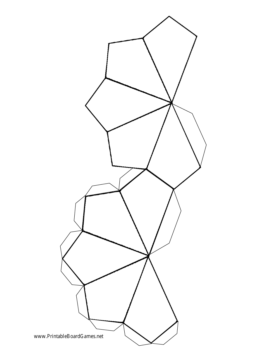 Blank 10 sided Die Template Download Printable PDF Templateroller