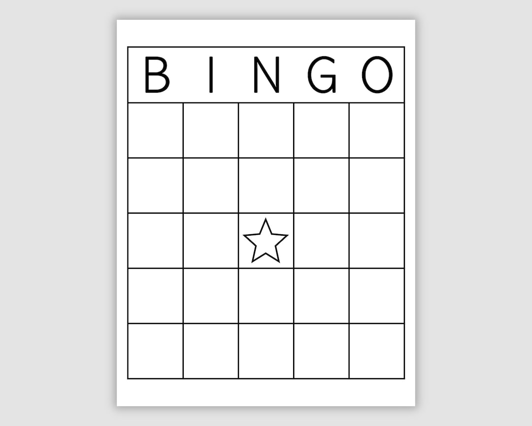 Blank Bingo Card Template Prints 1 2 4 6 And 9 Per Page Printable PDF Download Make Your Own Bingo Card DIY Bingo Printable Card Bingo Etsy UK