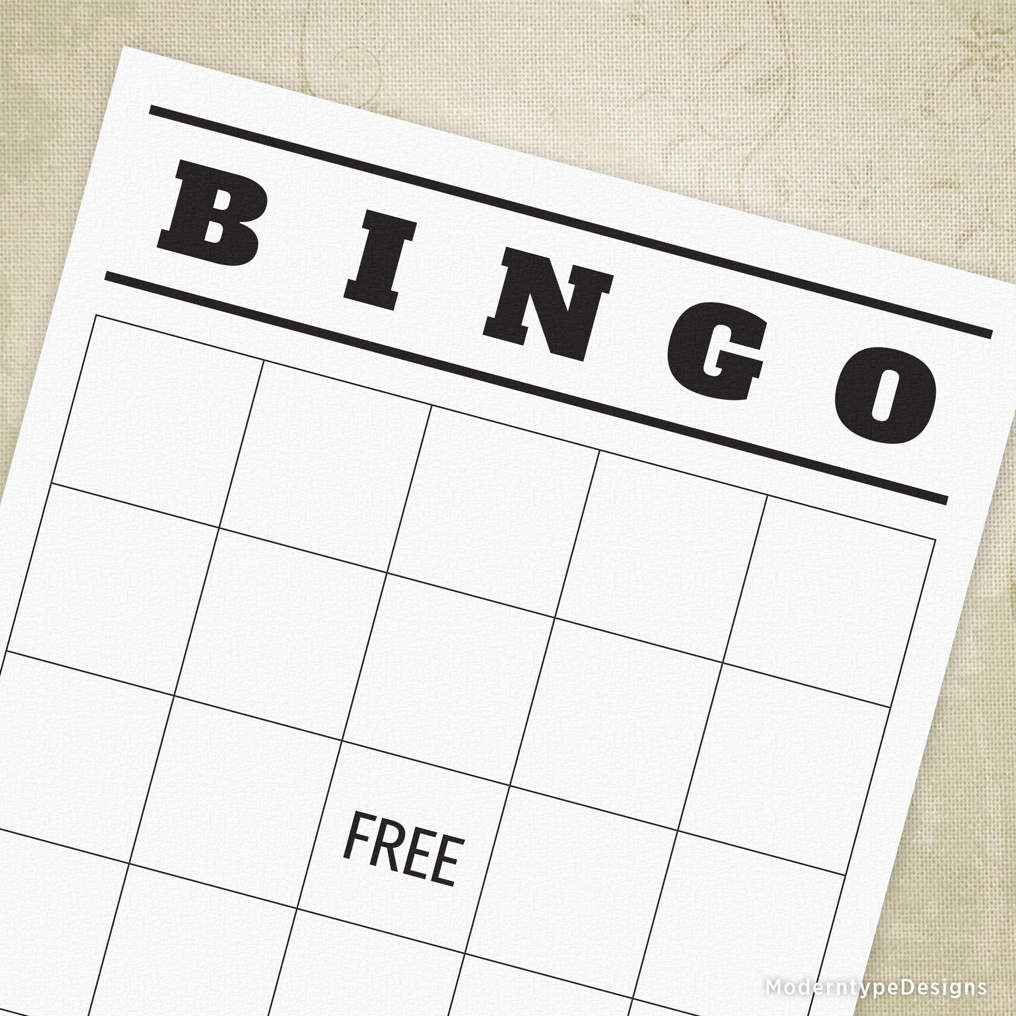 Free Printable Blank Bingo Games