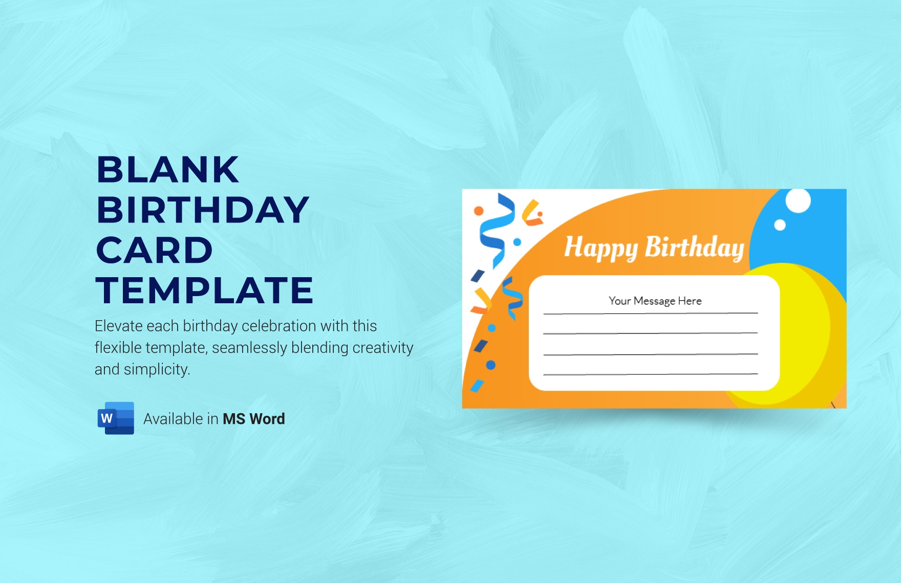 Free Printable Blank Birthday Card Template