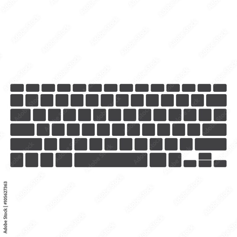 Blank Black Computer Keyboard Button Layout Template With Letters 