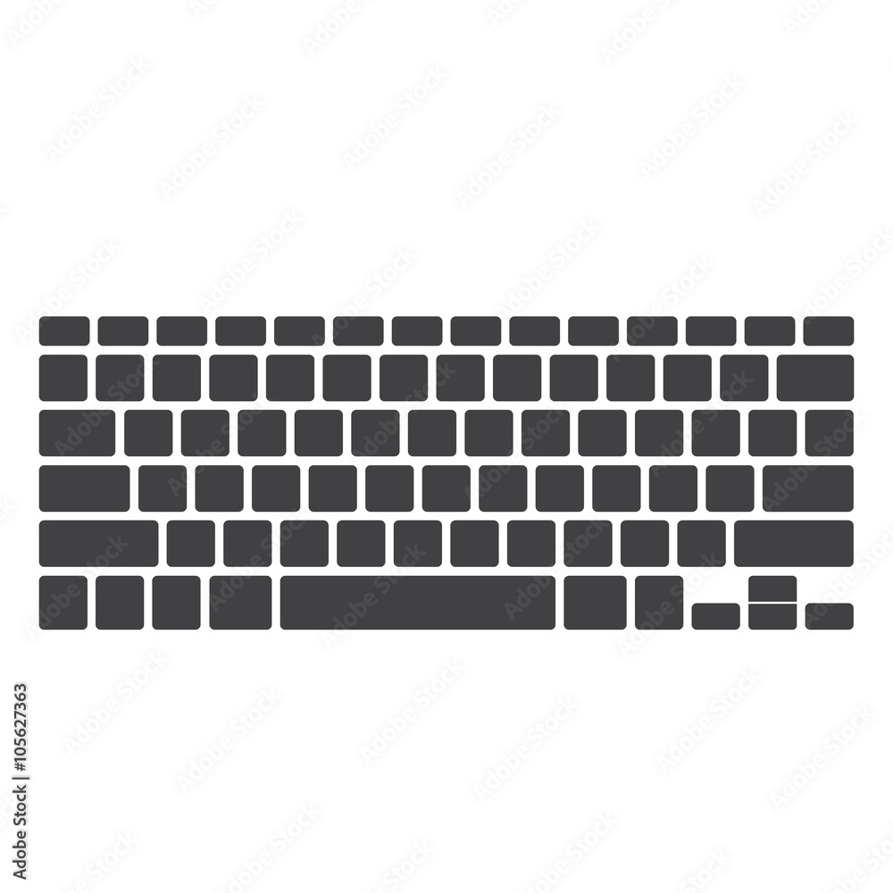 Blank Black Computer Keyboard Button Layout Template With Letters 