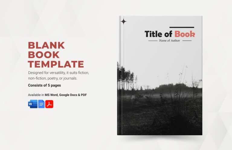 Blank Book Template In Google Docs Word PDF Download Template