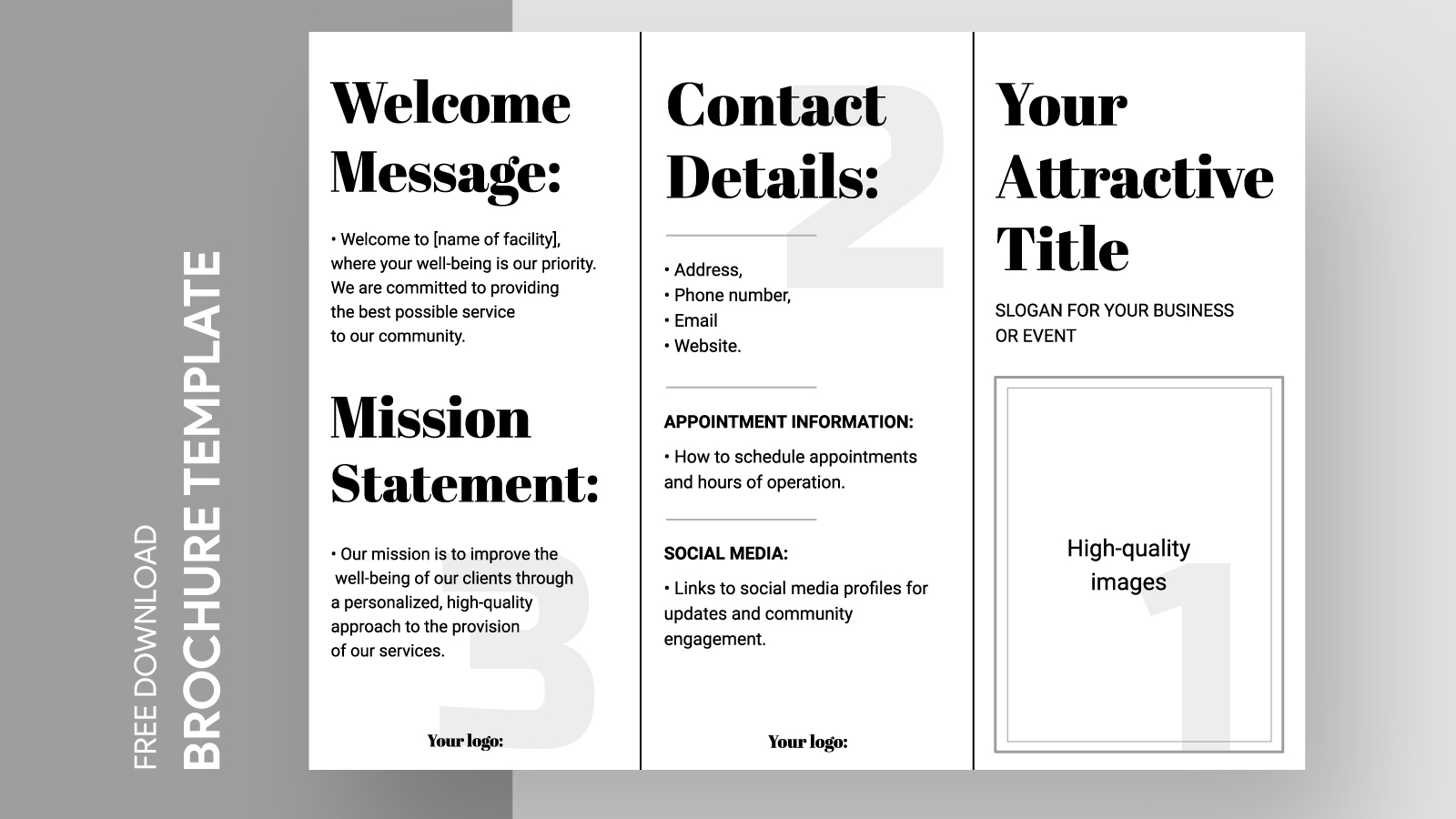 Free Printable Blank Pamphlet