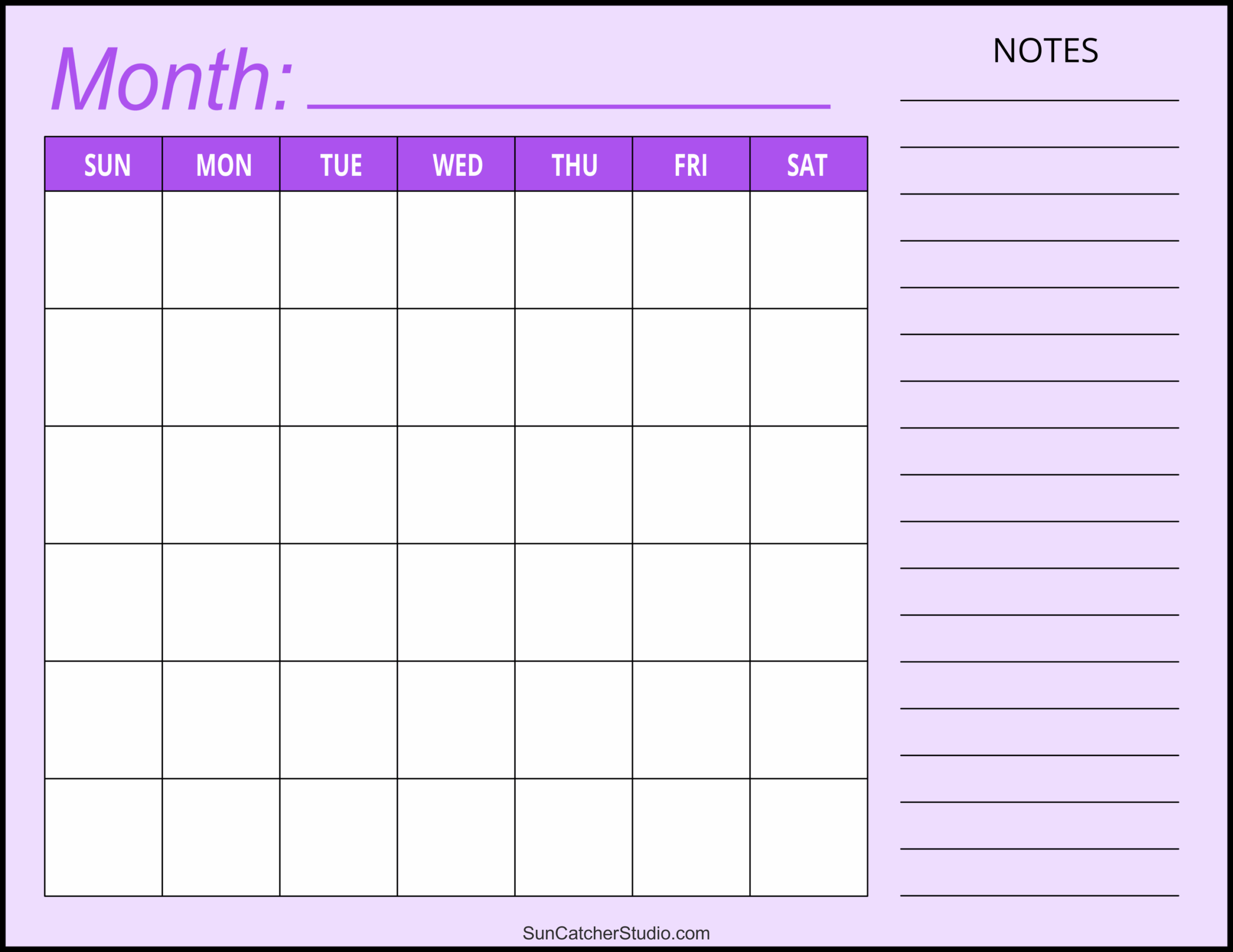 Blank Calendars Free Printable