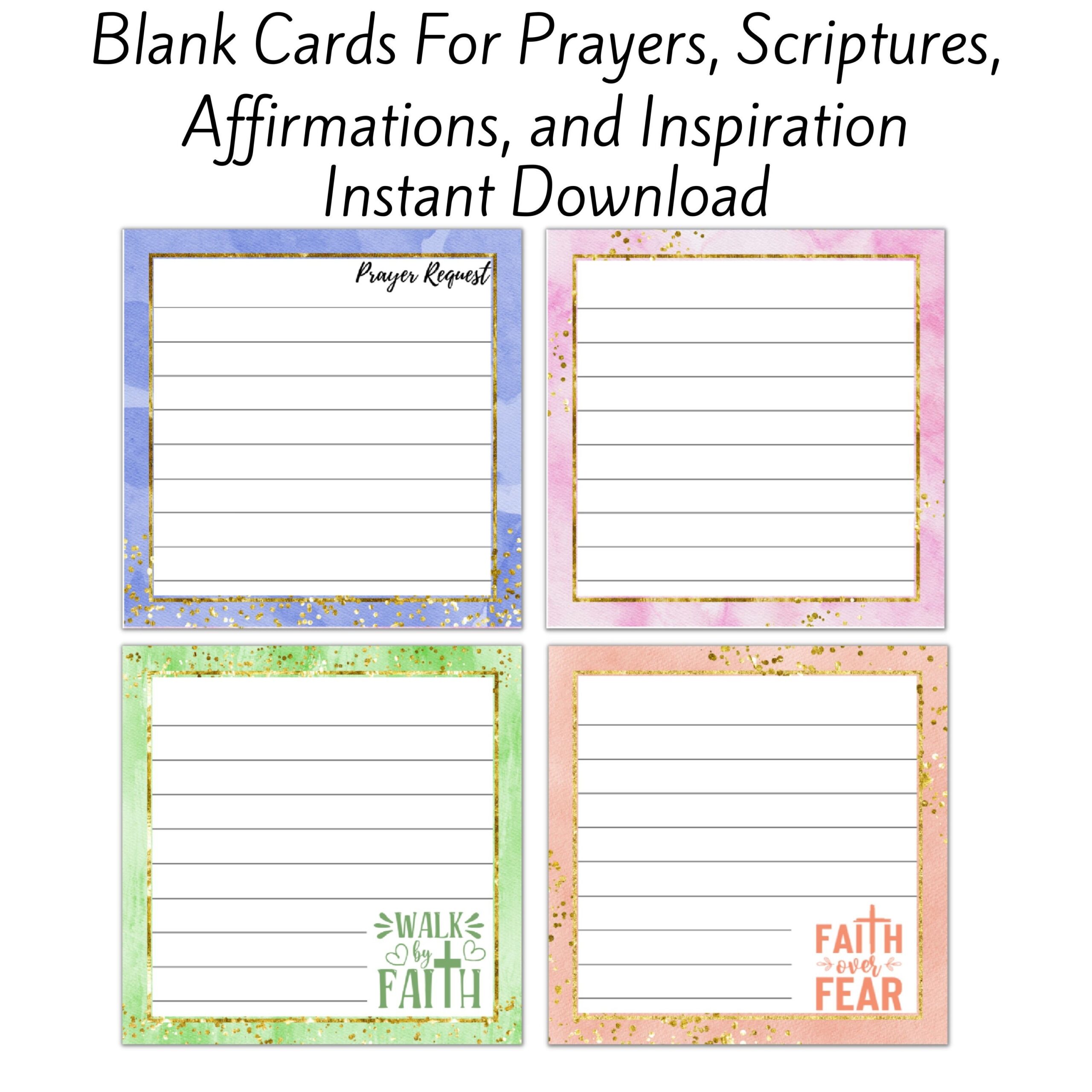 Free Downloadable Blank Printable Prayer Cards