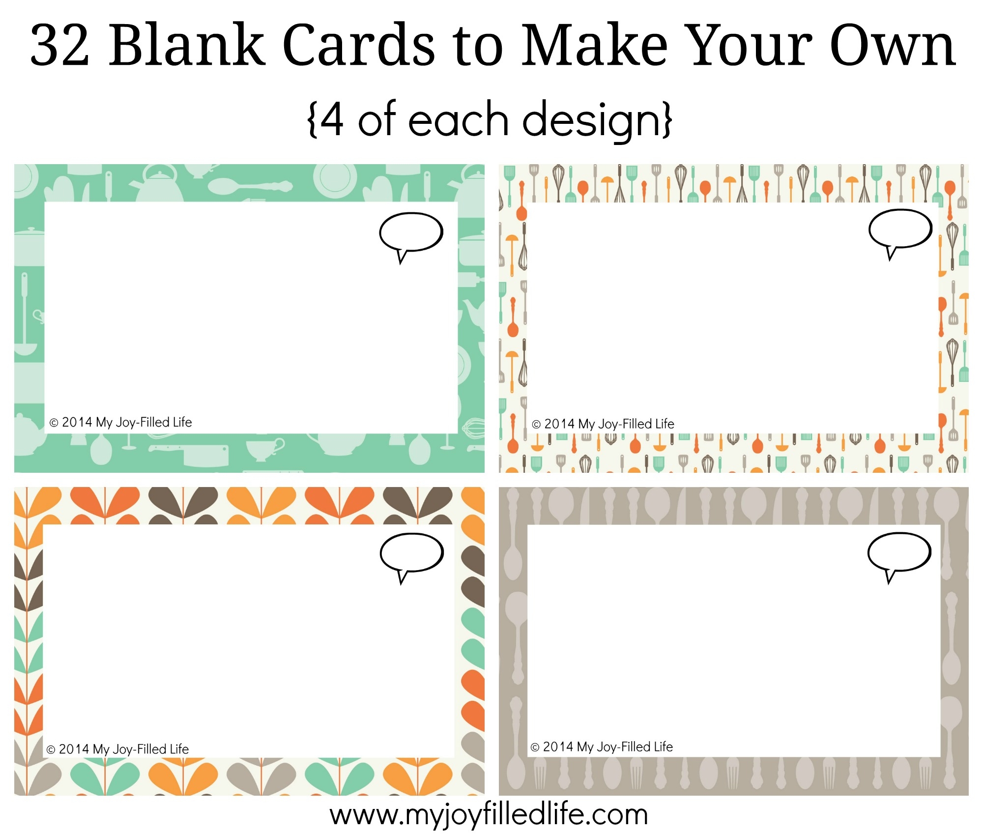Blank Cards My Joy Filled Life