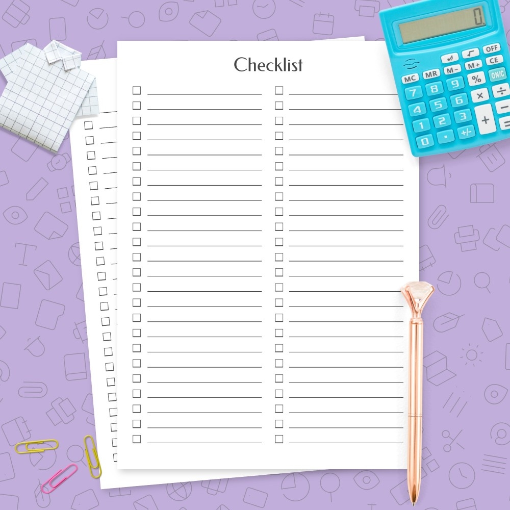 Blank Checklist Template Template Printable PDF Blank Checklist Template Template Printable PDF