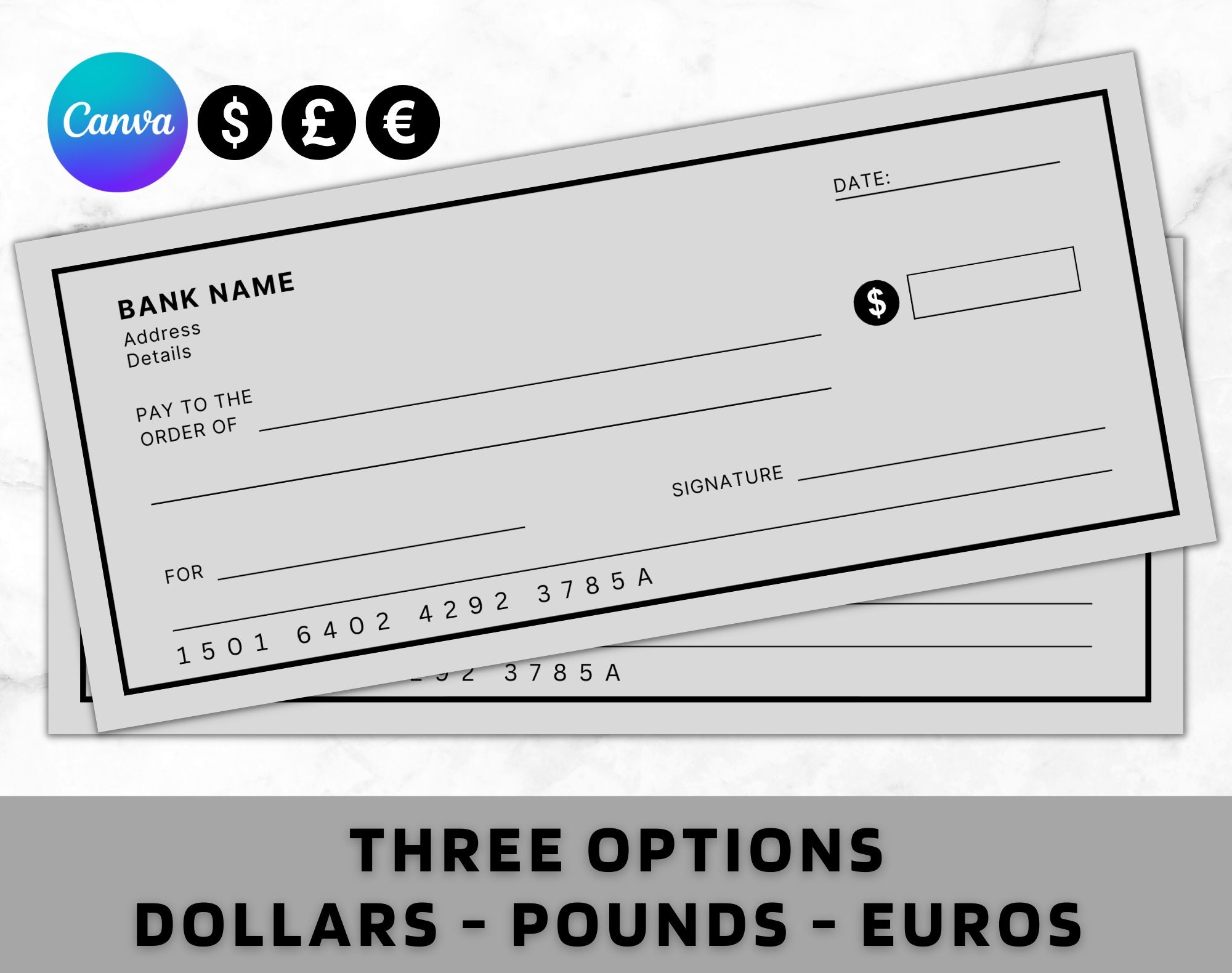 Blank Check Template Printable Free