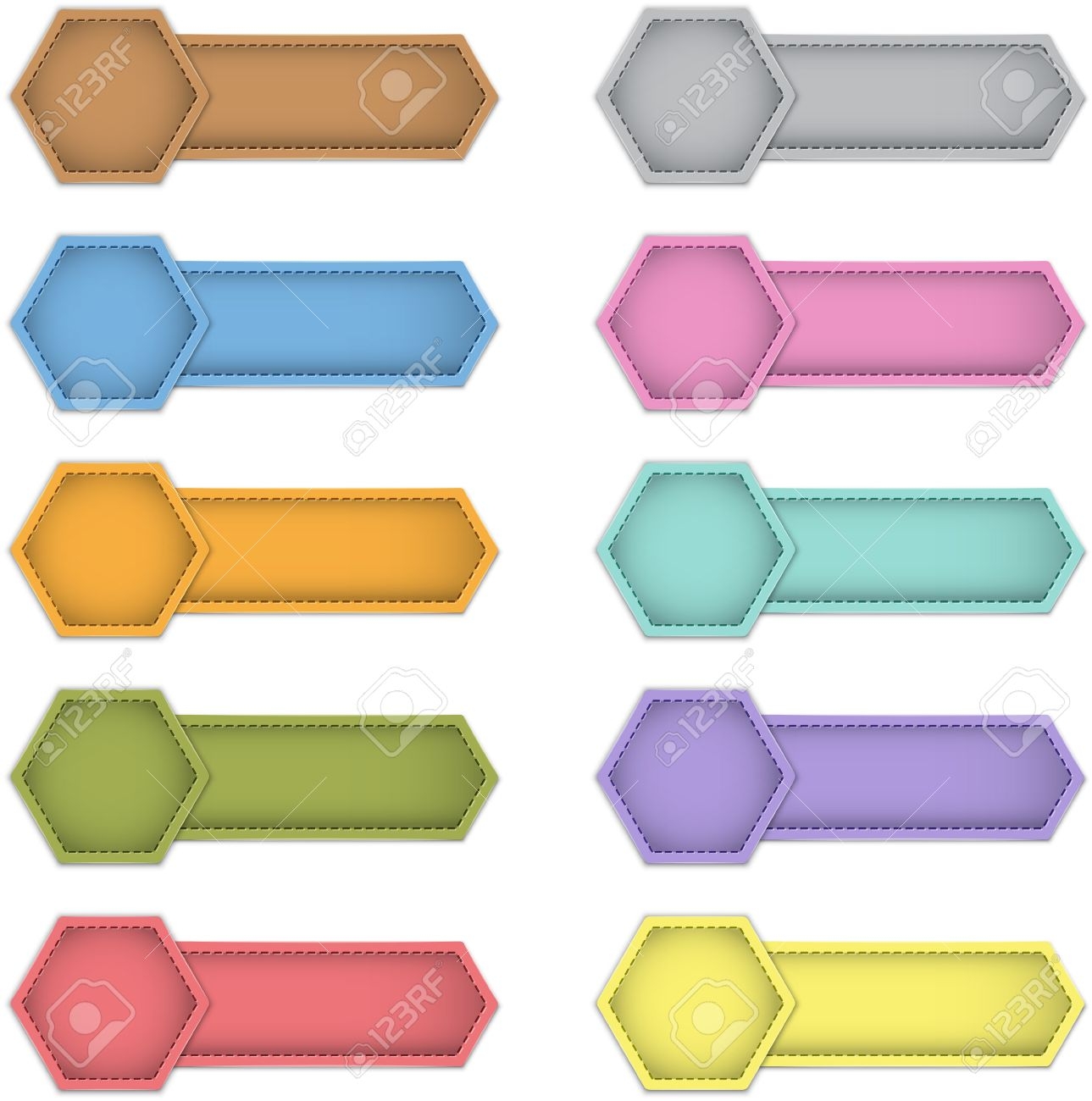 Blank Colorful Labels Made Of Leather Design Templates Vector 