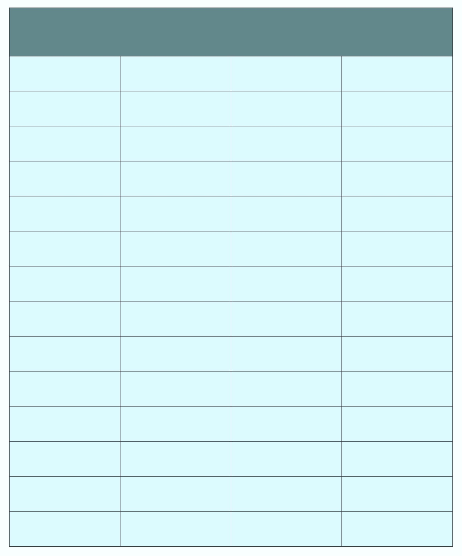 Free Printable Blank Charts 4 Coloums