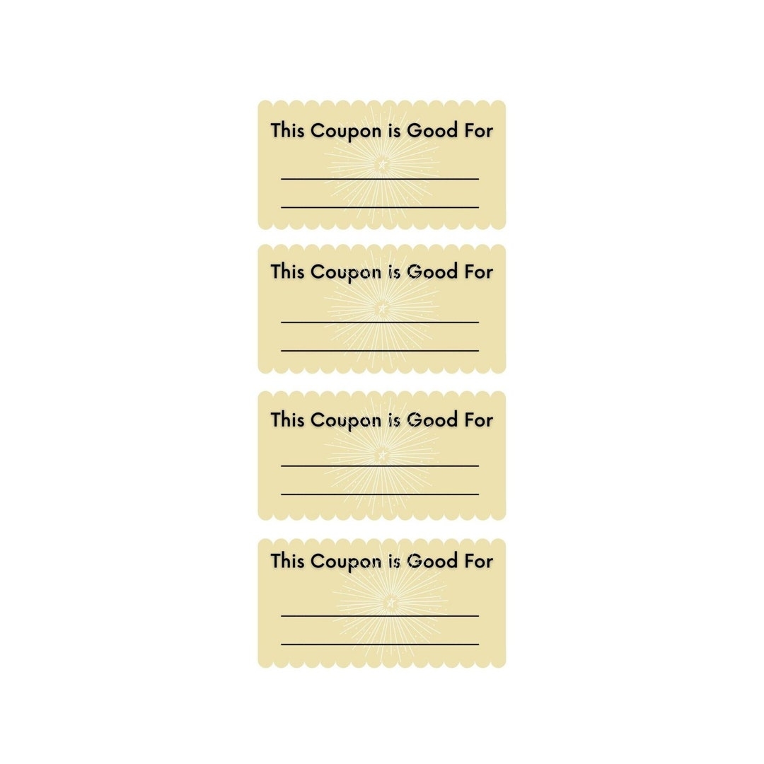 Blank Coupon Forms Downloadable Printable Grade School 