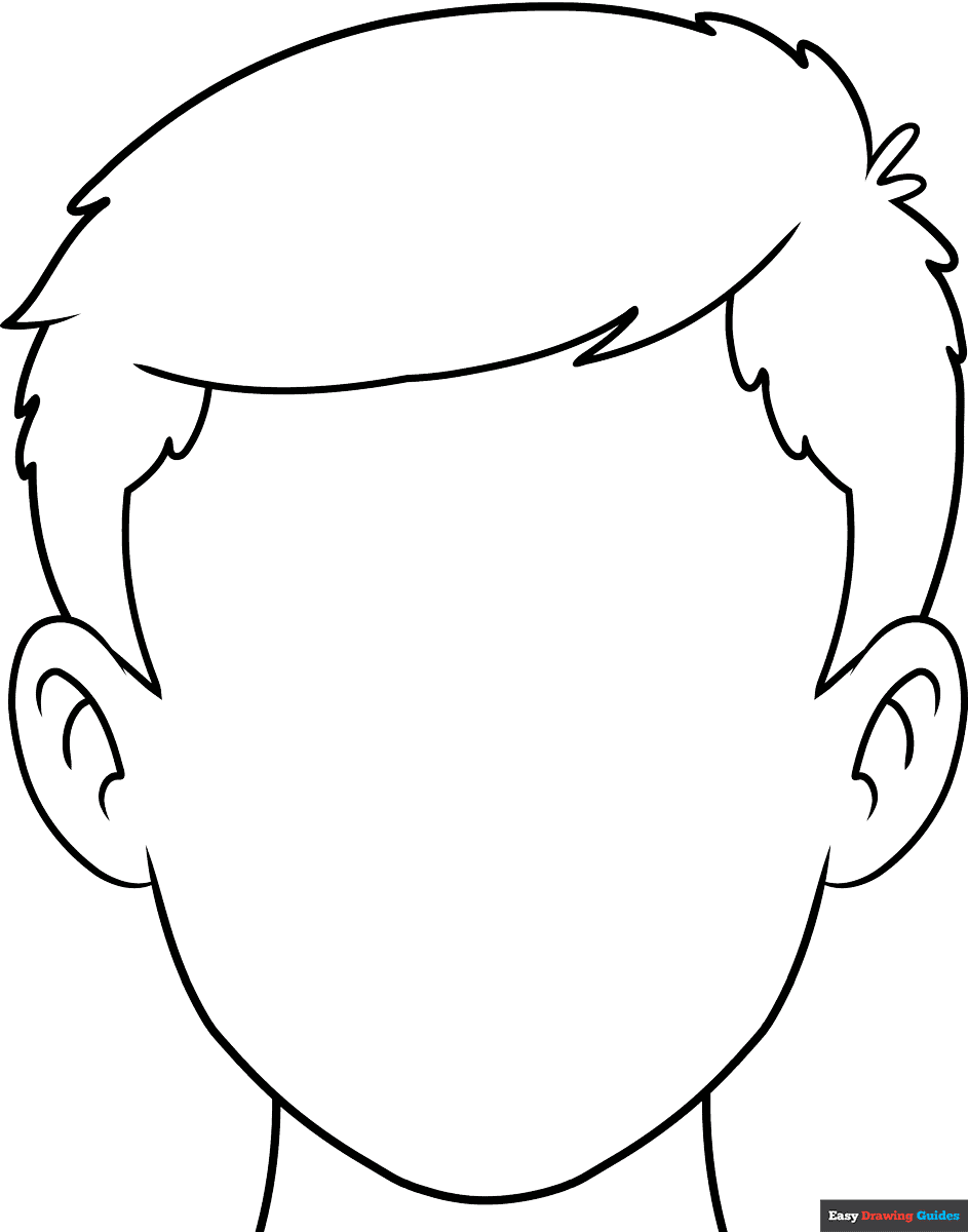Blank Face Coloring Page Easy Drawing Guides