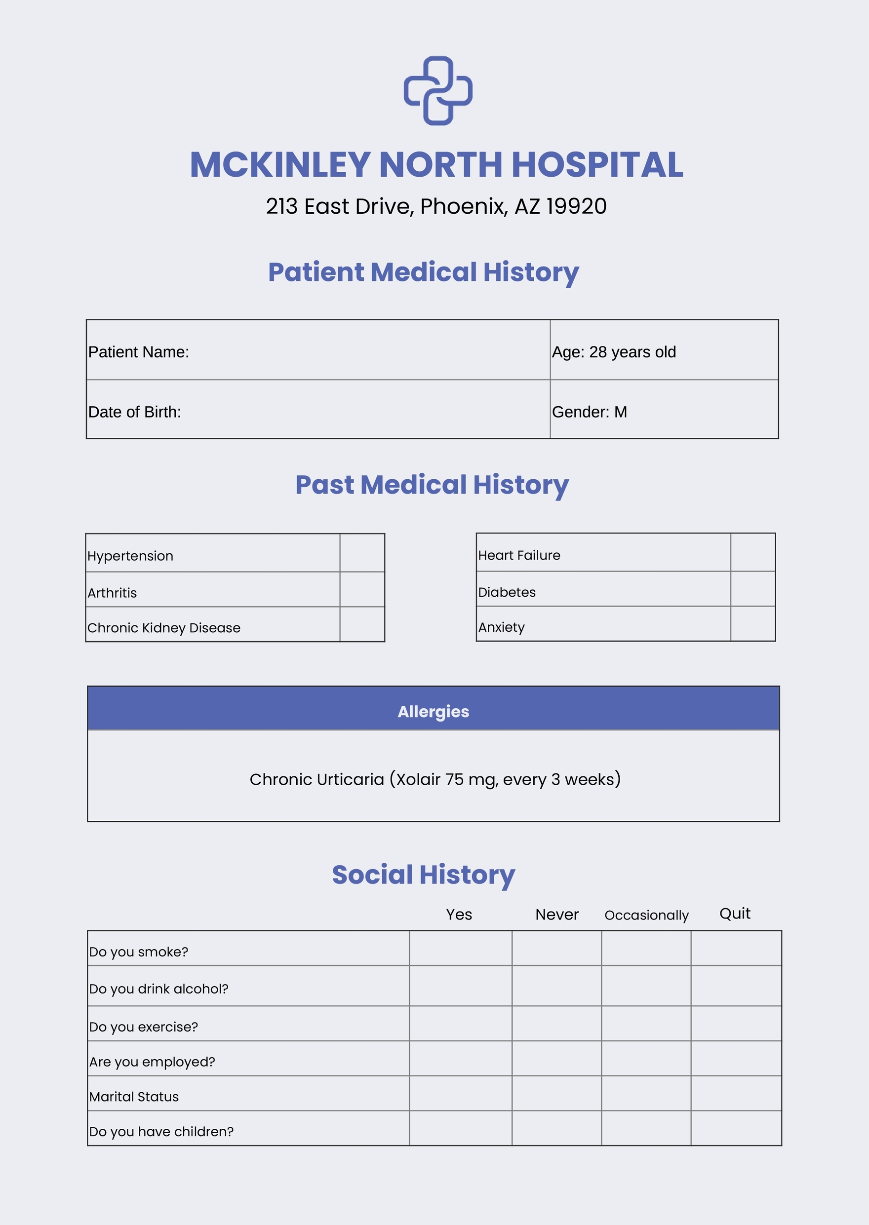 Blank Medical Chart In Illustrator PDF Download Template